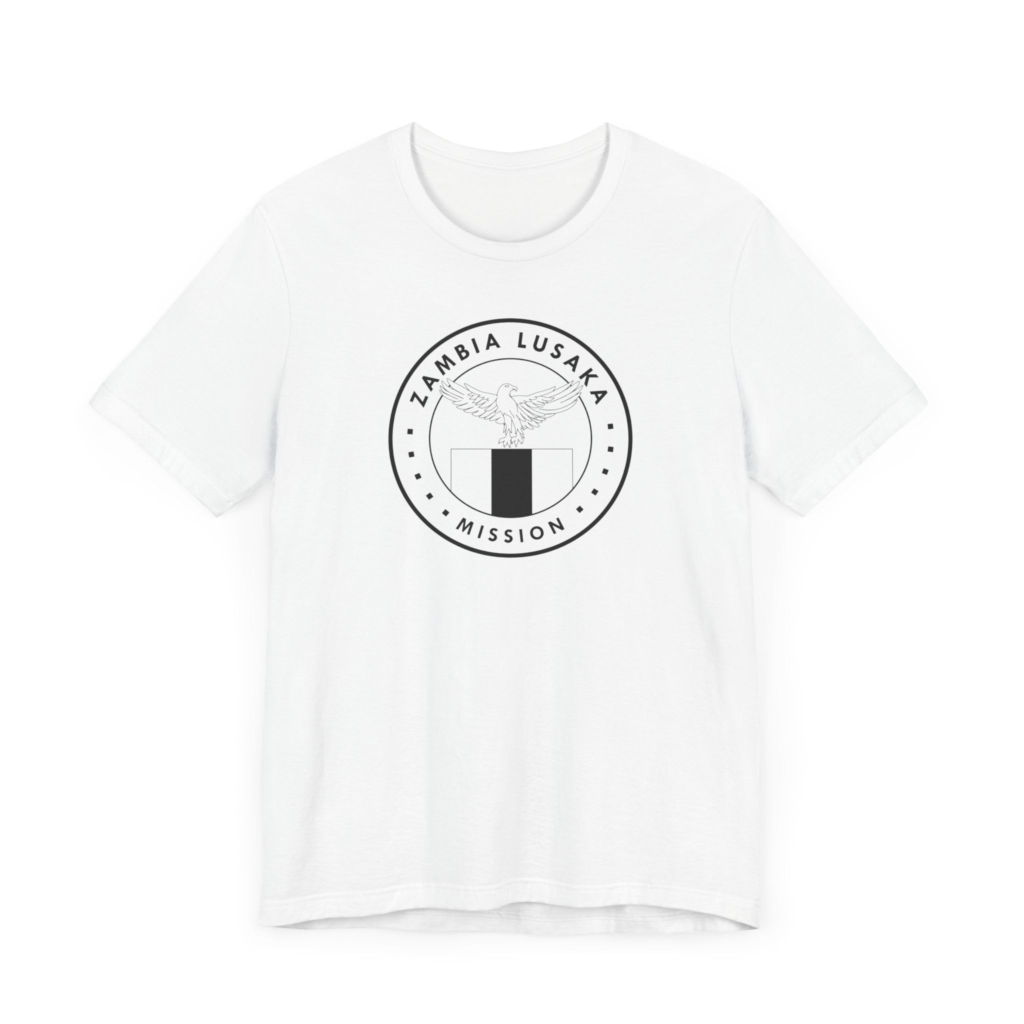 Zambia Lusaka Mission Circular Monochrome Logo T-Shirt - Latter-Day Saint LDS Missionary Gift - Book of Mormon