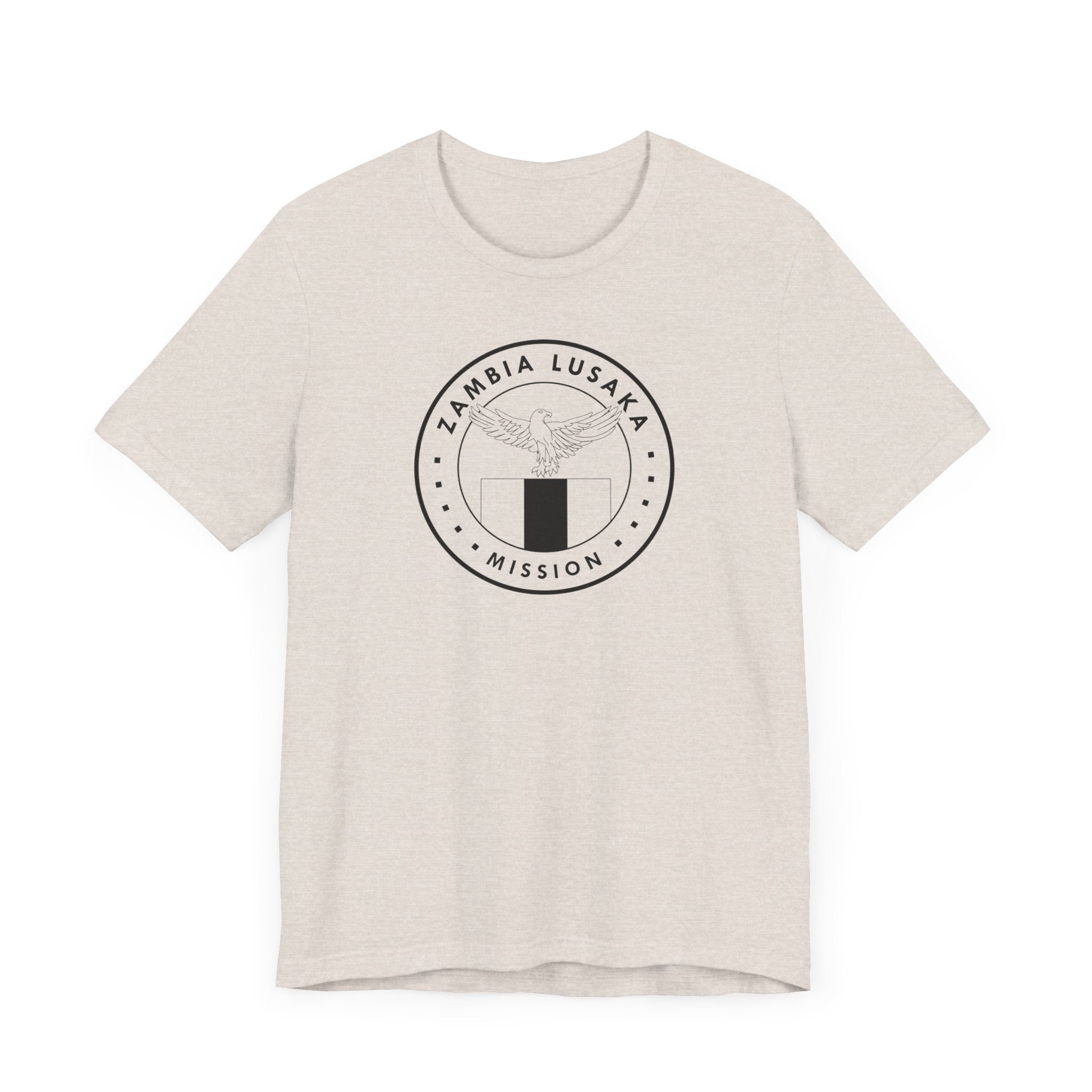 Zambia Lusaka Mission Circular Monochrome Logo T-Shirt - Latter-Day Saint LDS Missionary Gift - Book of Mormon