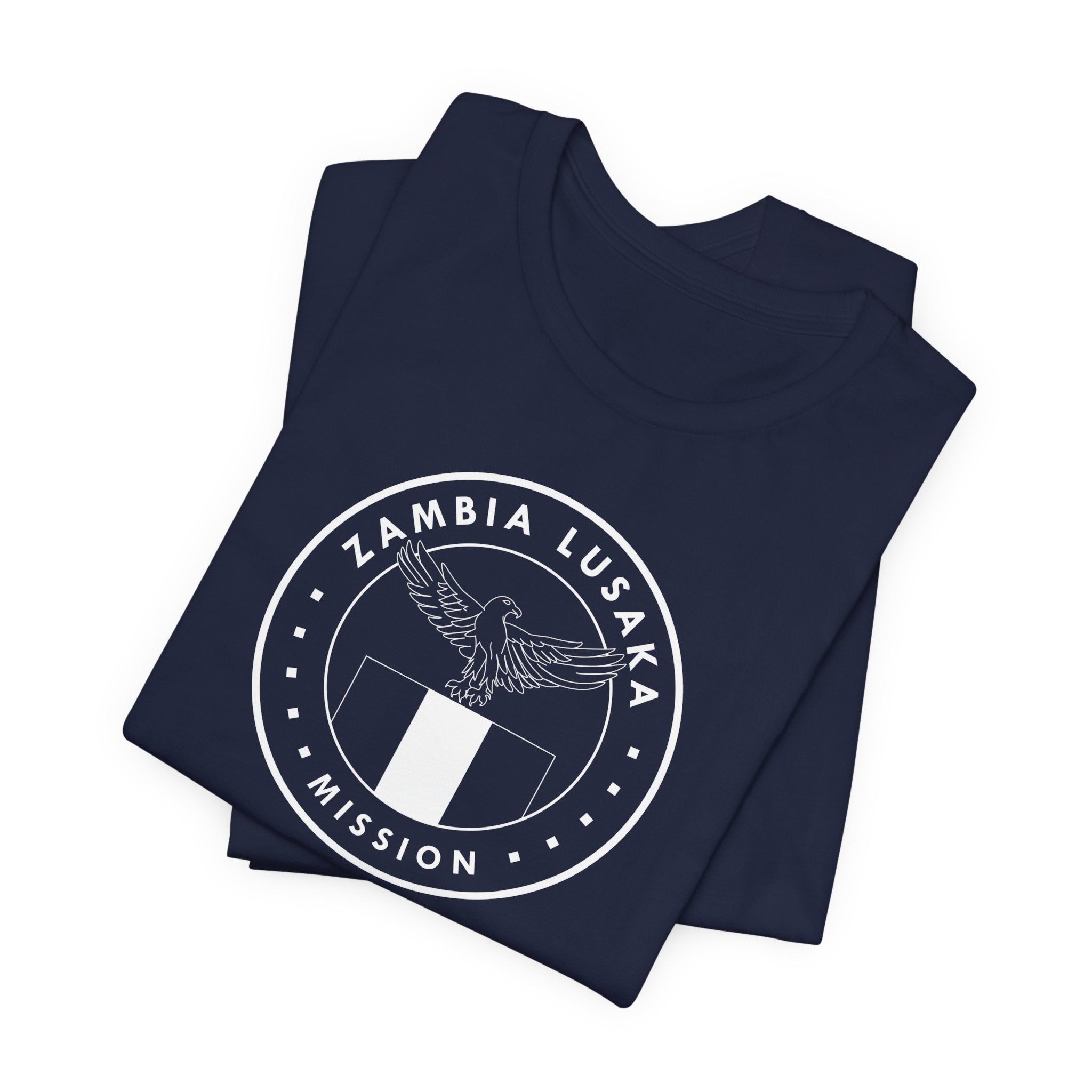 Zambia Lusaka Mission Circular Monochrome Logo T-Shirt - Latter-Day Saint LDS Missionary Gift - Book of Mormon