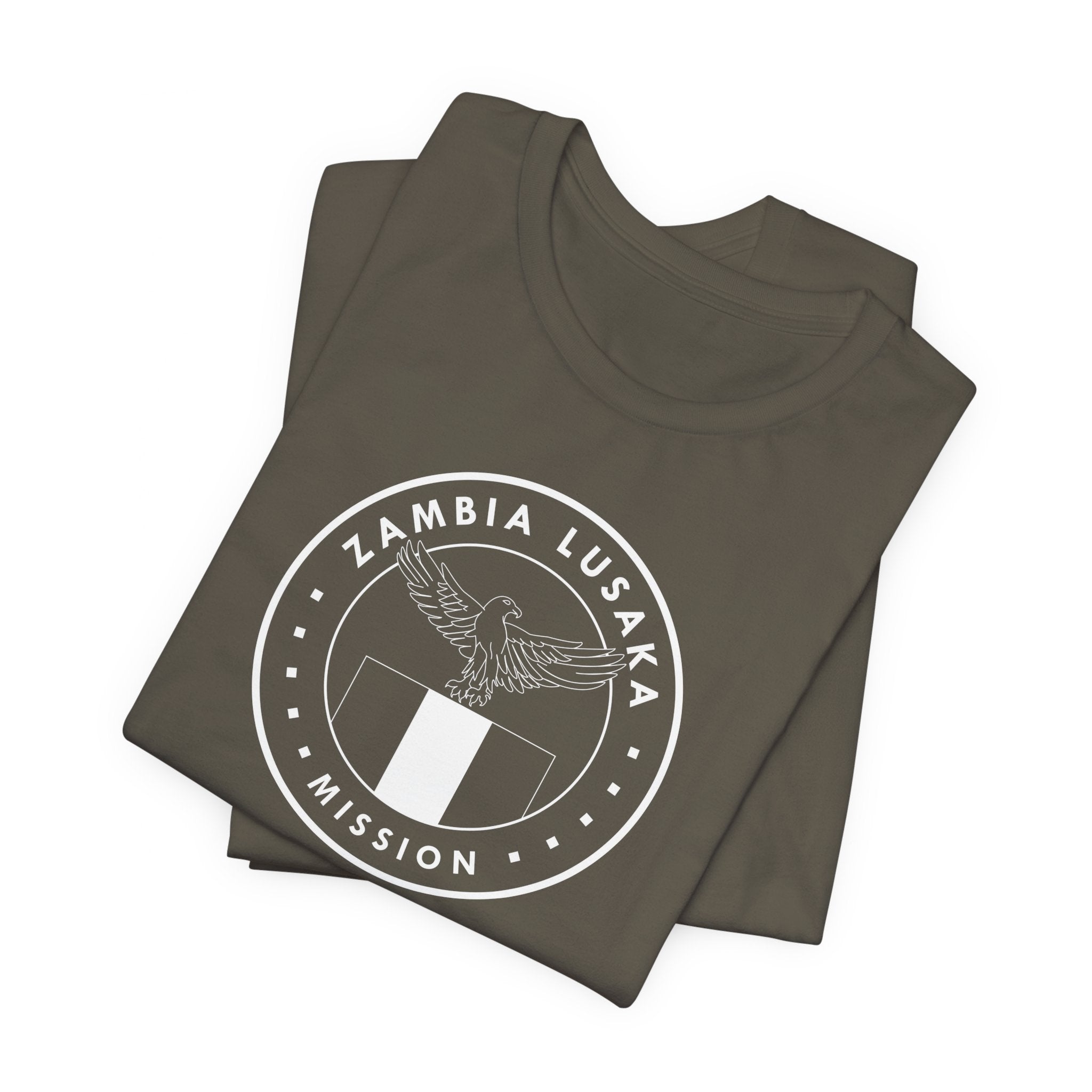 Zambia Lusaka Mission Circular Monochrome Logo T-Shirt - Latter-Day Saint LDS Missionary Gift - Book of Mormon