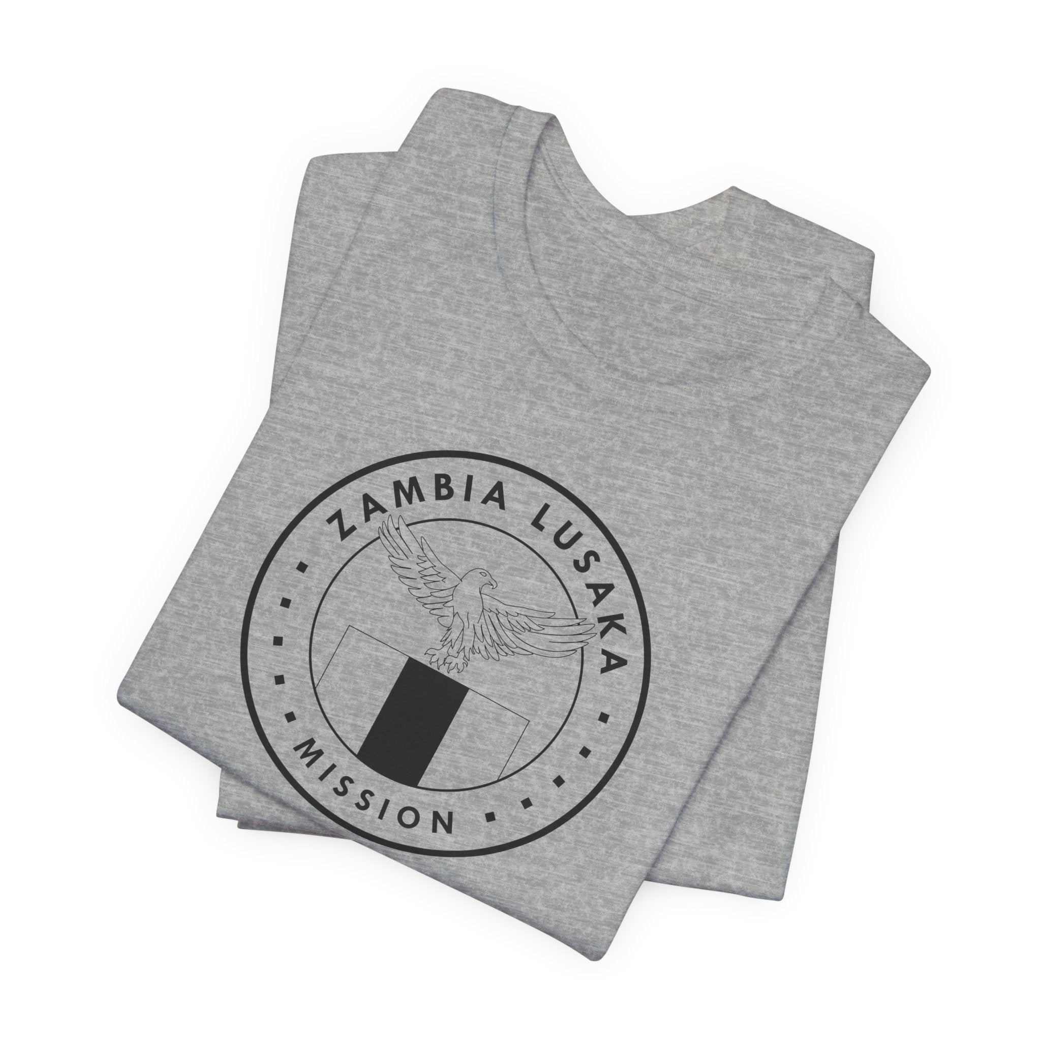 Zambia Lusaka Mission Circular Monochrome Logo T-Shirt - Latter-Day Saint LDS Missionary Gift - Book of Mormon