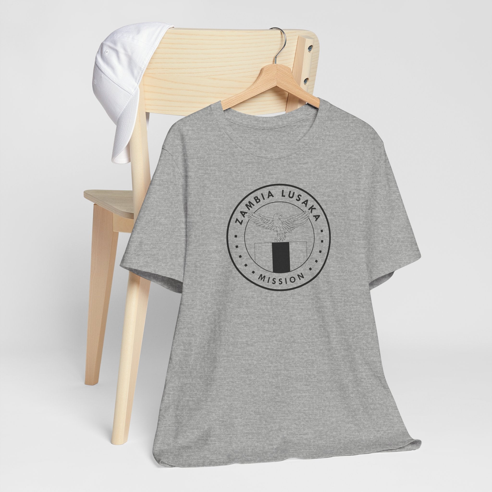 Zambia Lusaka Mission Circular Monochrome Logo T-Shirt - Latter-Day Saint LDS Missionary Gift - Book of Mormon