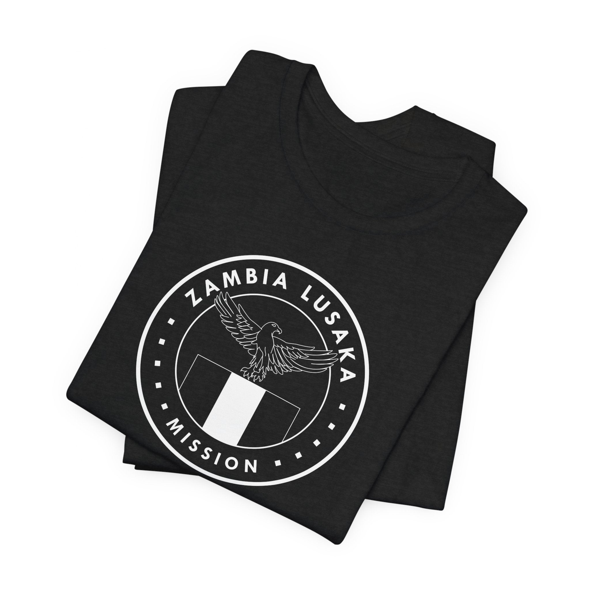 Zambia Lusaka Mission Circular Monochrome Logo T-Shirt - Latter-Day Saint LDS Missionary Gift - Book of Mormon