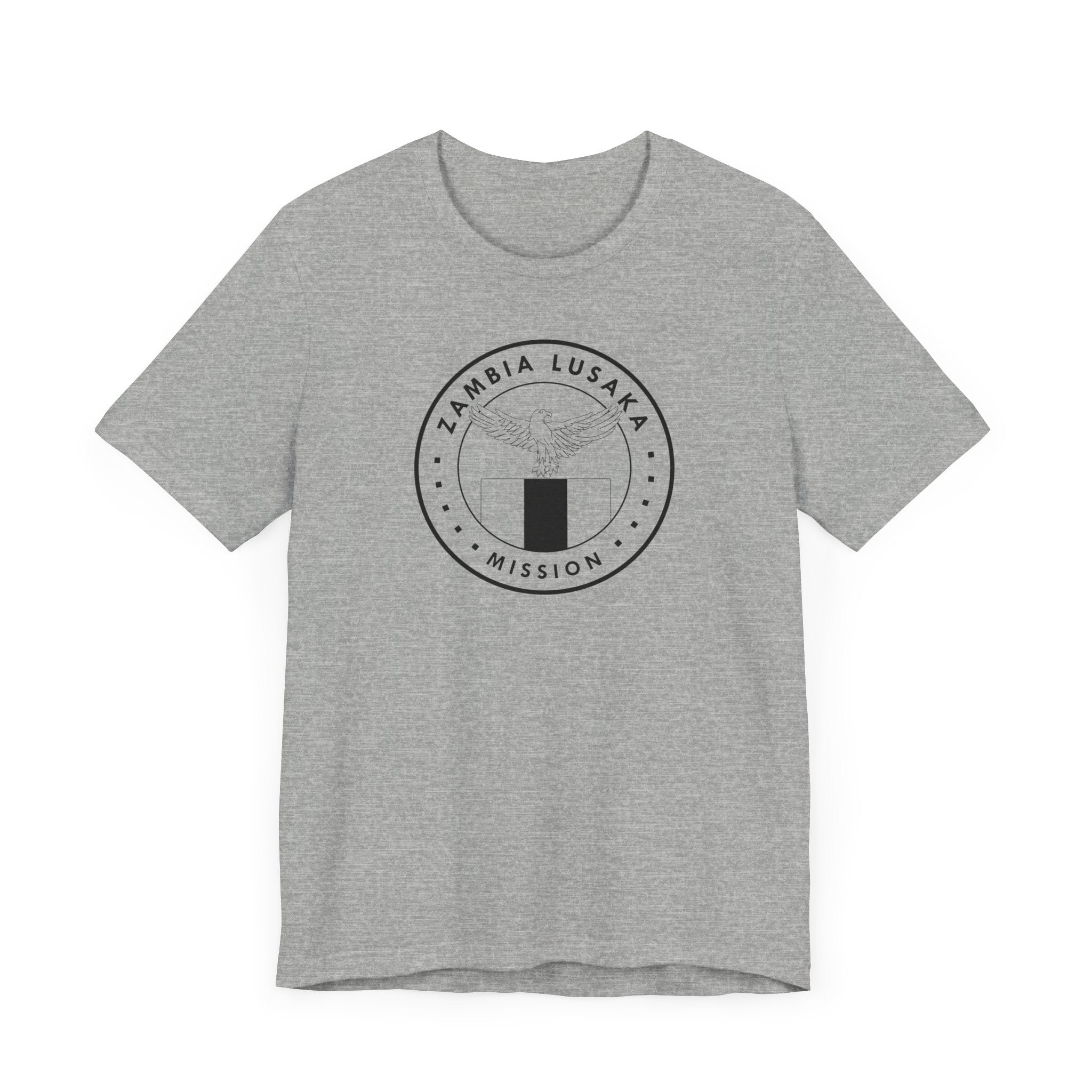 Zambia Lusaka Mission Circular Monochrome Logo T-Shirt - Latter-Day Saint LDS Missionary Gift - Book of Mormon