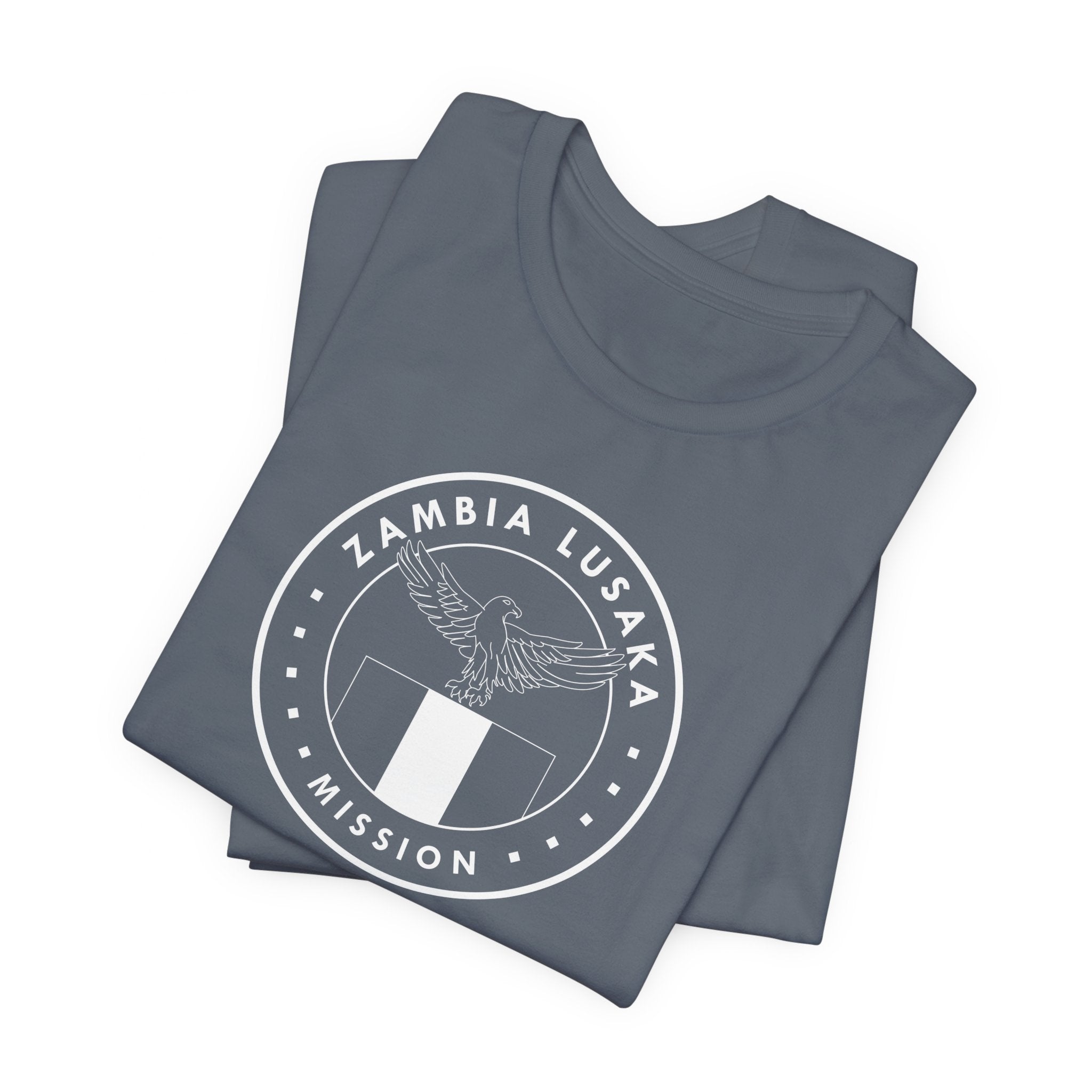Zambia Lusaka Mission Circular Monochrome Logo T-Shirt - Latter-Day Saint LDS Missionary Gift - Book of Mormon