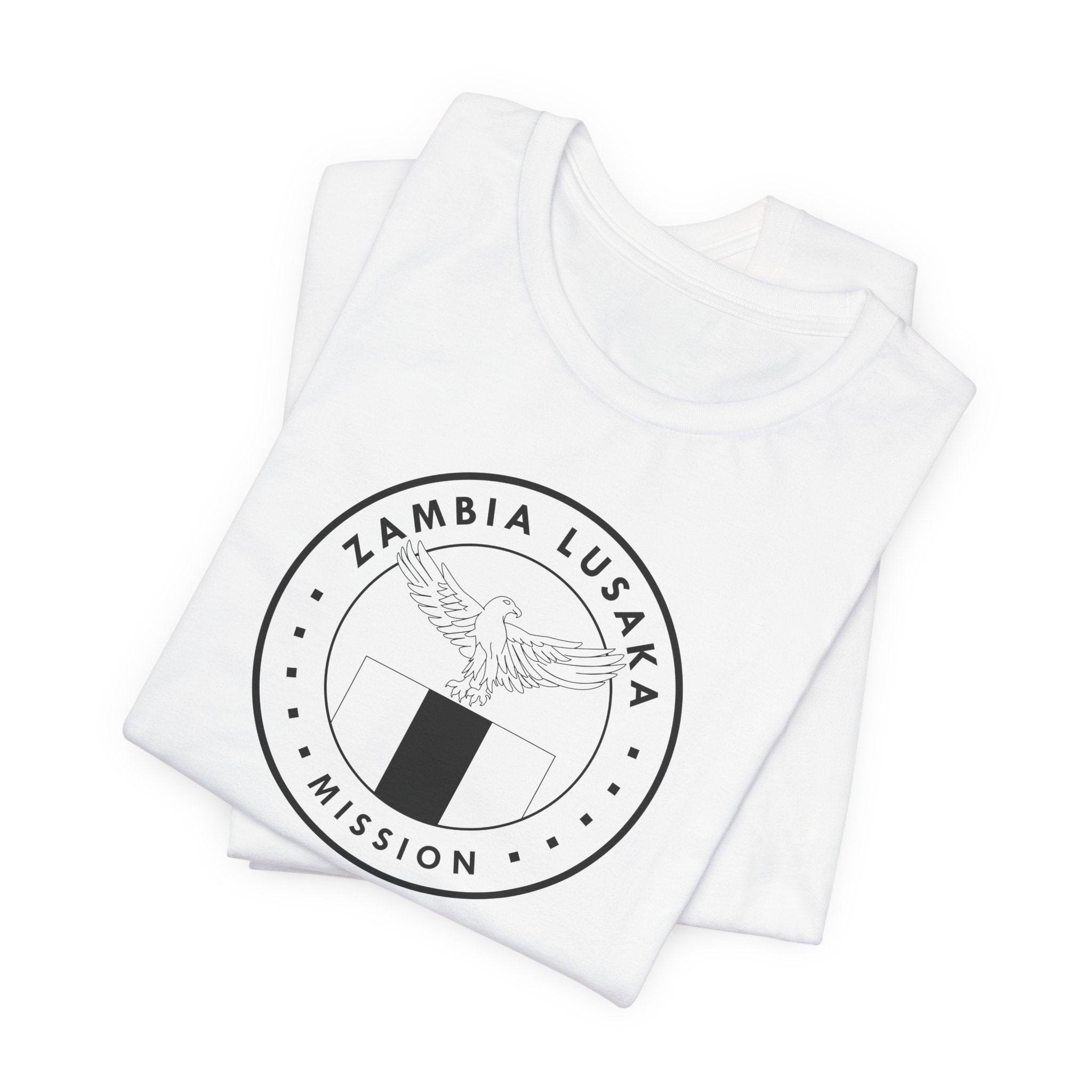 Zambia Lusaka Mission Circular Monochrome Logo T-Shirt - Latter-Day Saint LDS Missionary Gift - Book of Mormon