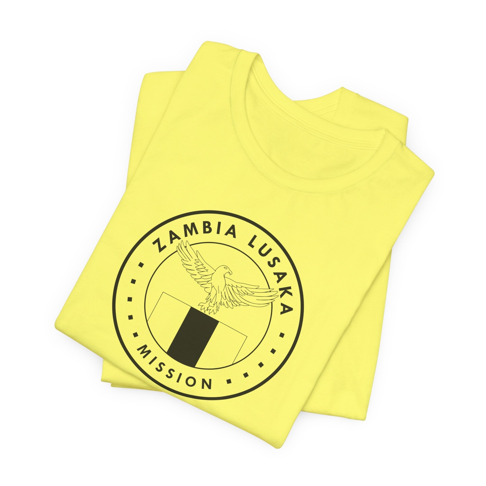 Zambia Lusaka Mission Circular Monochrome Logo T-Shirt - Latter-Day Saint LDS Missionary Gift - Book of Mormon
