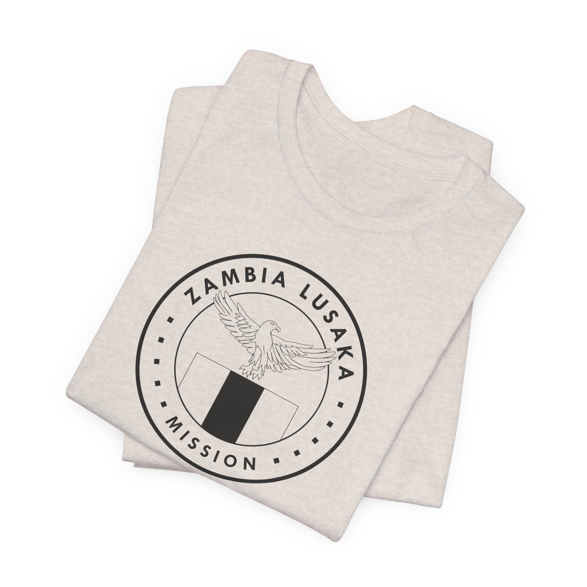 Zambia Lusaka Mission Circular Monochrome Logo T-Shirt - Latter-Day Saint LDS Missionary Gift - Book of Mormon
