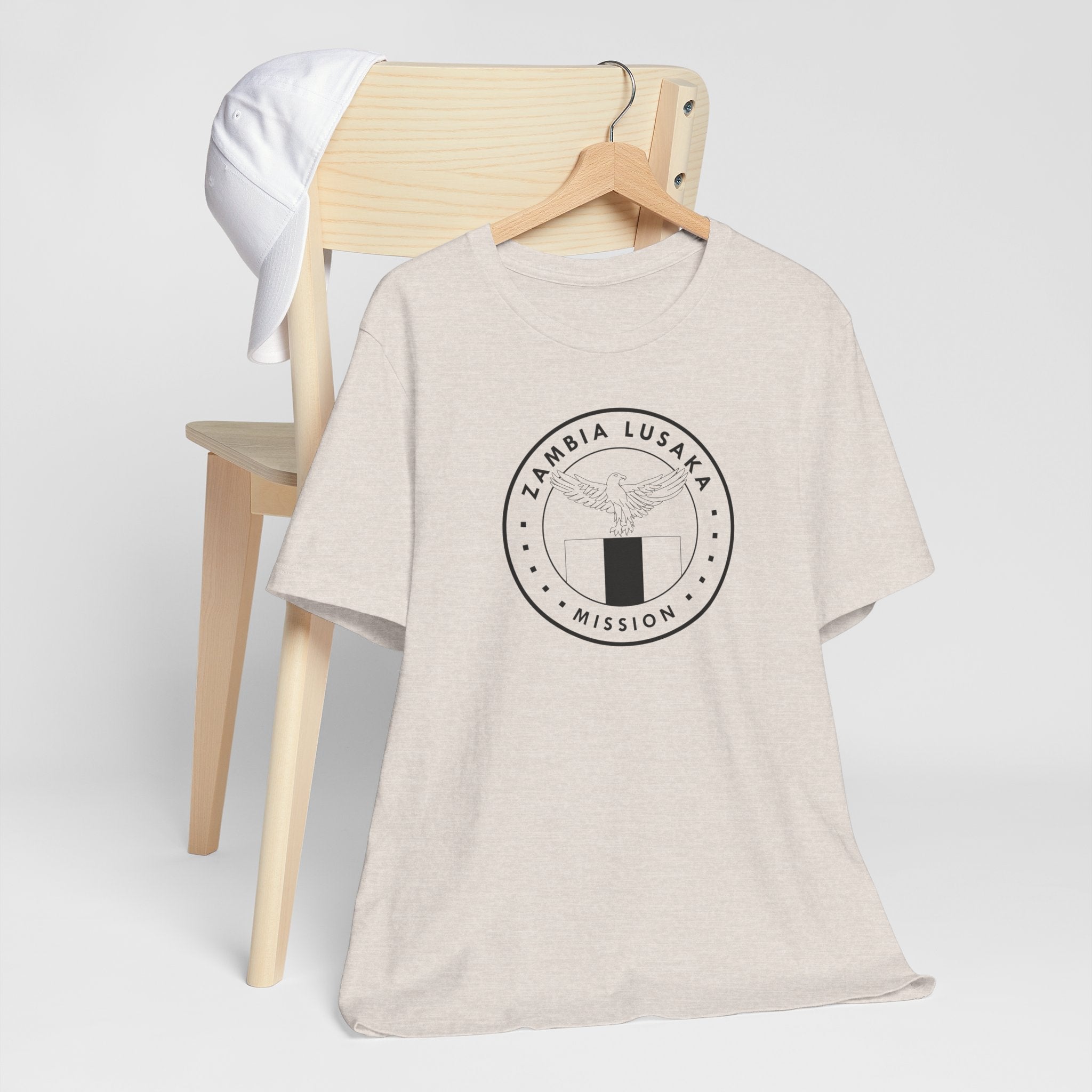 Zambia Lusaka Mission Circular Monochrome Logo T-Shirt - Latter-Day Saint LDS Missionary Gift - Book of Mormon