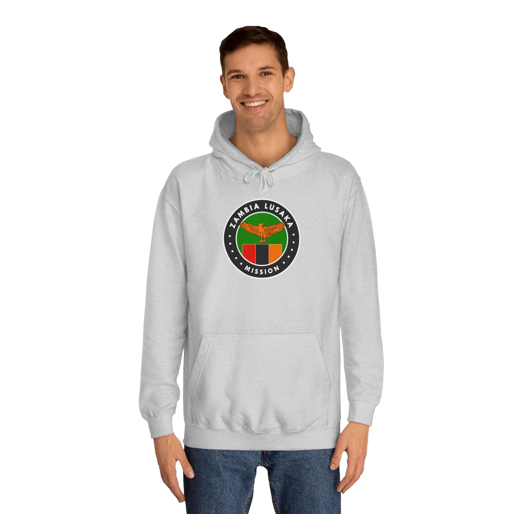 Zambia Lusaka Mission Flag Logo (Black Border) College Hoodie - Latter-Day Saint LDS Missionary Gift - Book of Mormon