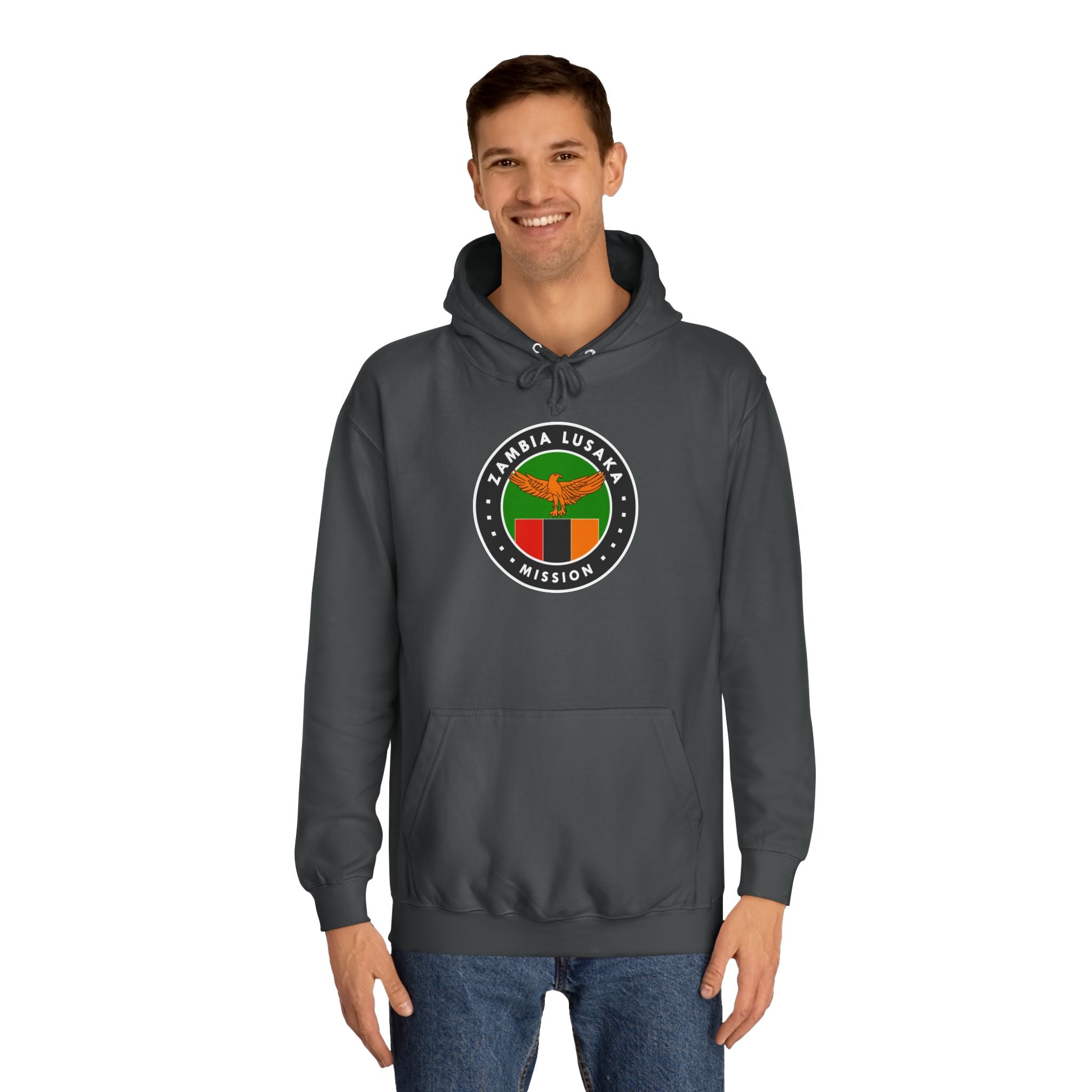 Zambia Lusaka Mission Flag Logo (Black Border) College Hoodie - Latter-Day Saint LDS Missionary Gift - Book of Mormon