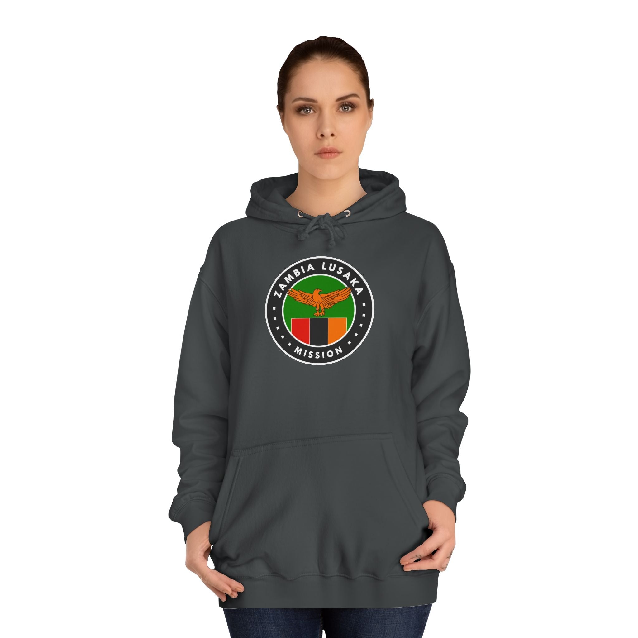 Zambia Lusaka Mission Flag Logo (Black Border) College Hoodie - Latter-Day Saint LDS Missionary Gift - Book of Mormon