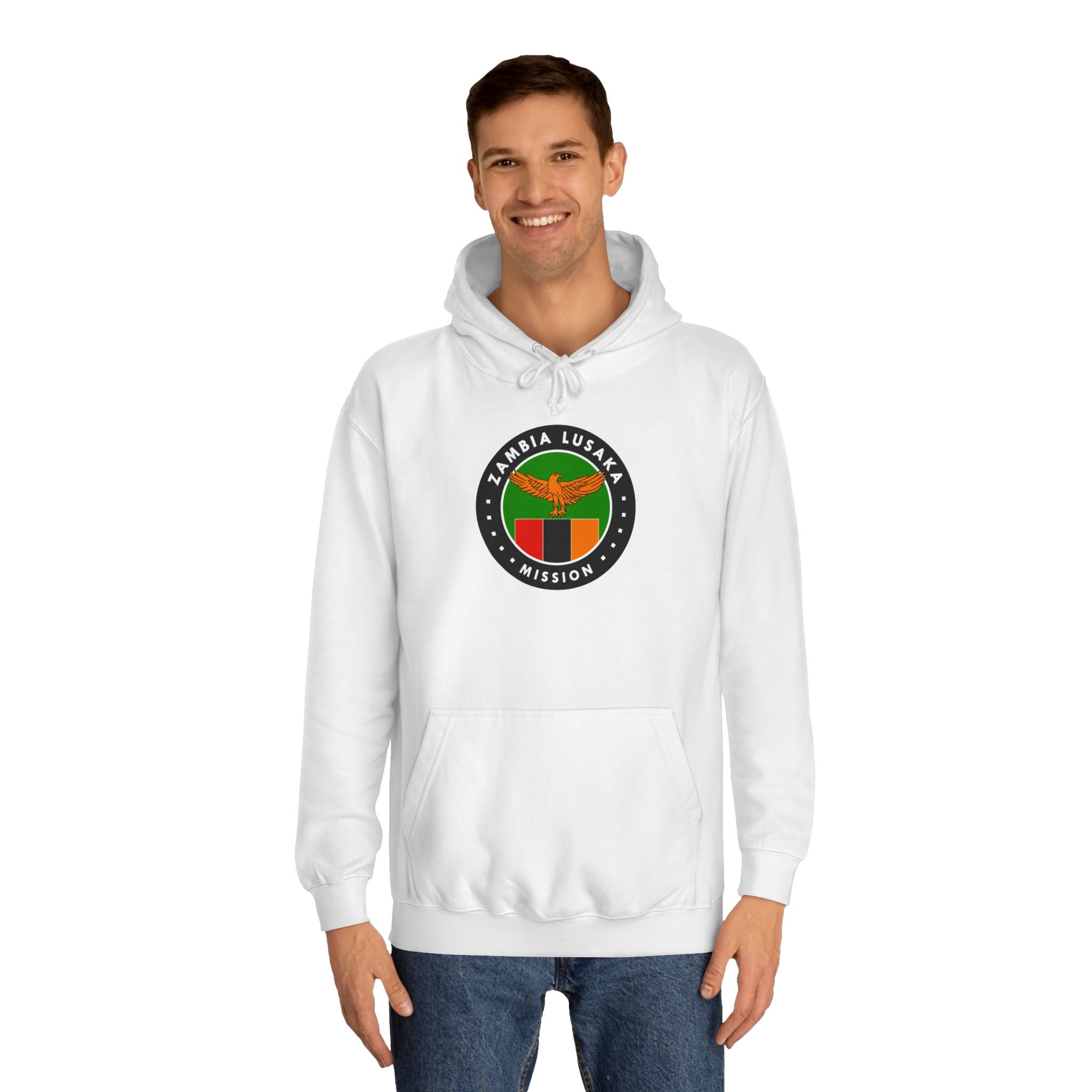 Zambia Lusaka Mission Flag Logo (Black Border) College Hoodie - Latter-Day Saint LDS Missionary Gift - Book of Mormon
