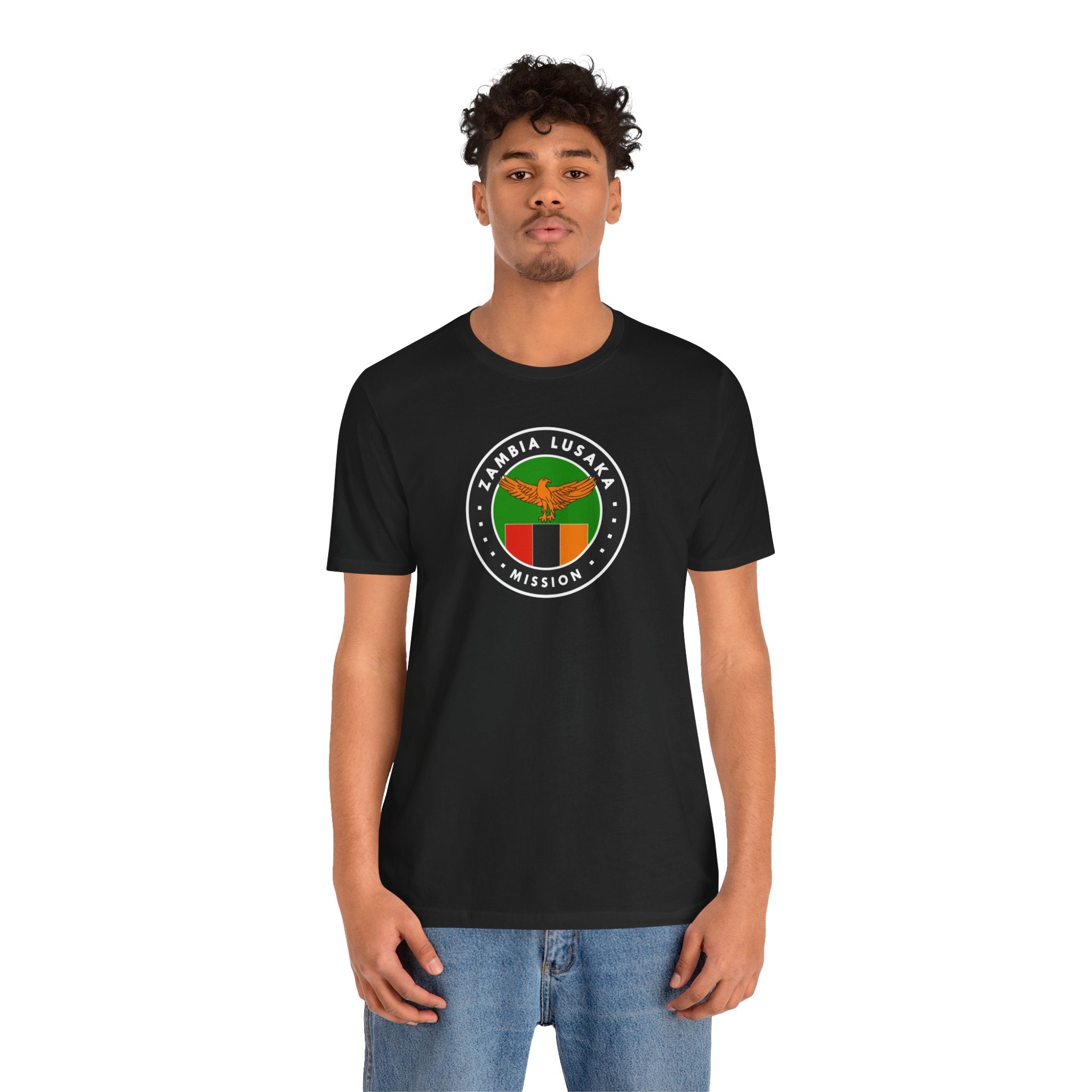 Zambia Lusaka Mission Flag Logo (Black Border) T-shirt - Latter-Day Saint LDS Missionary Gift - Book of Mormon