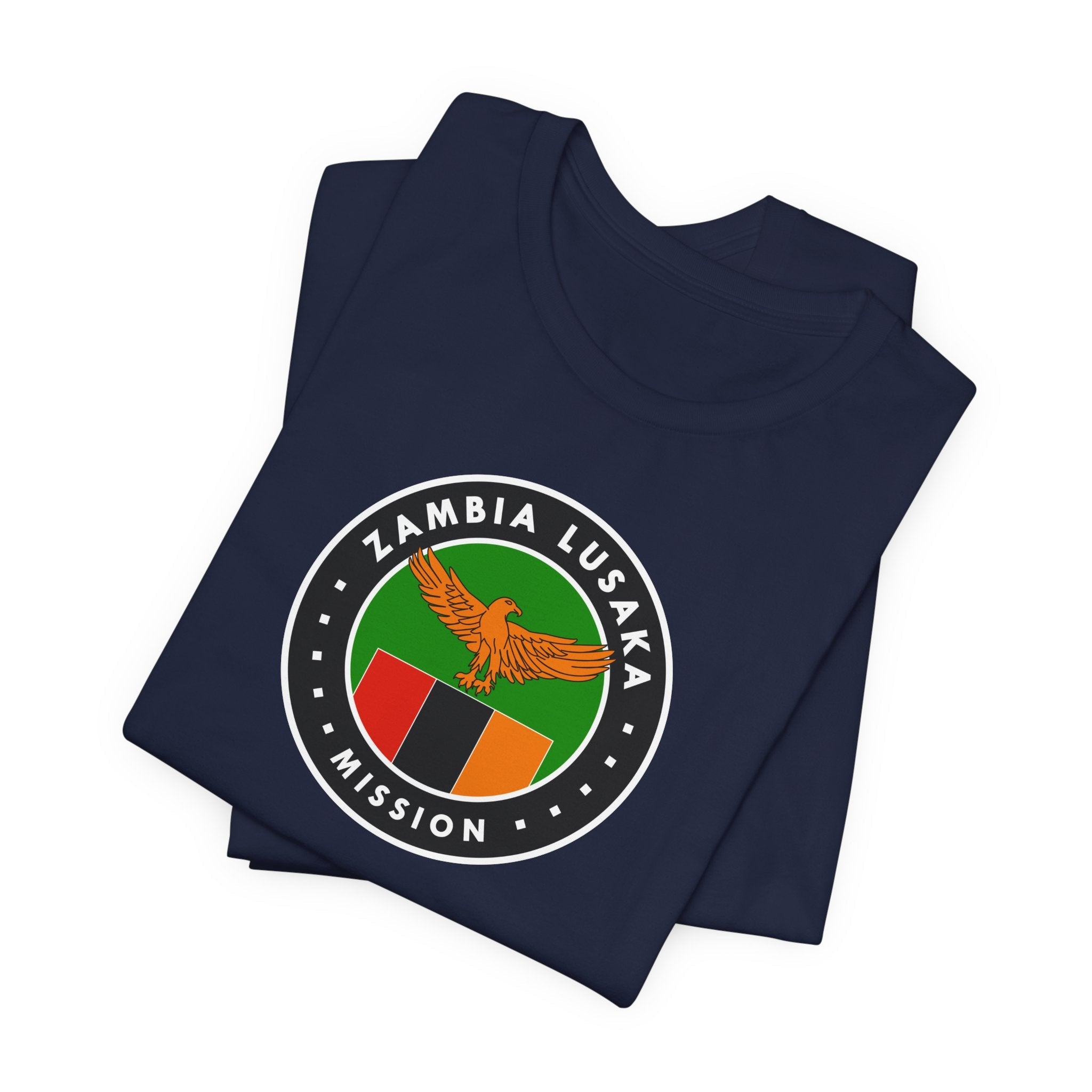 Zambia Lusaka Mission Flag Logo (Black Border) T-shirt - Latter-Day Saint LDS Missionary Gift - Book of Mormon