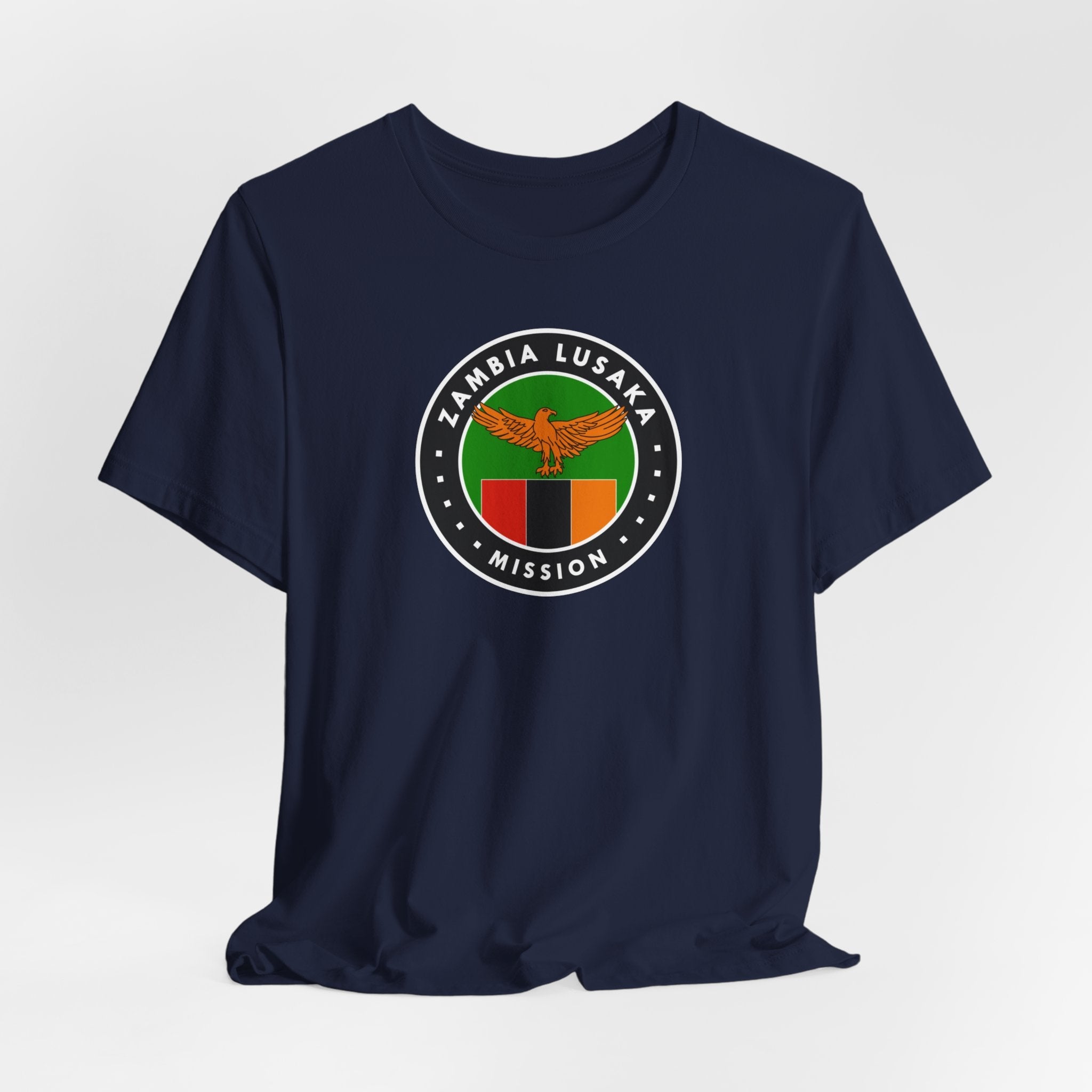 Zambia Lusaka Mission Flag Logo (Black Border) T-shirt - Latter-Day Saint LDS Missionary Gift - Book of Mormon