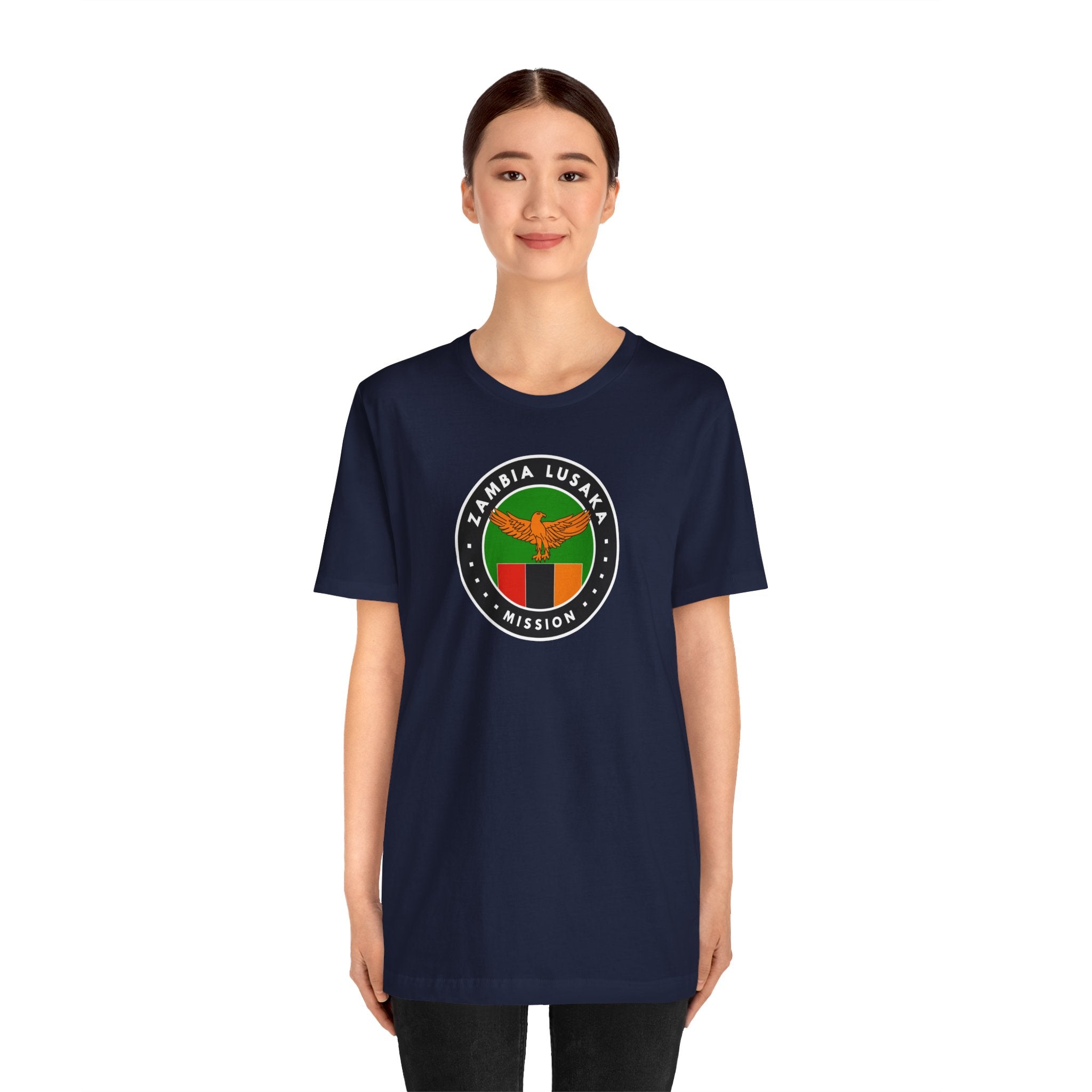 Zambia Lusaka Mission Flag Logo (Black Border) T-shirt - Latter-Day Saint LDS Missionary Gift - Book of Mormon