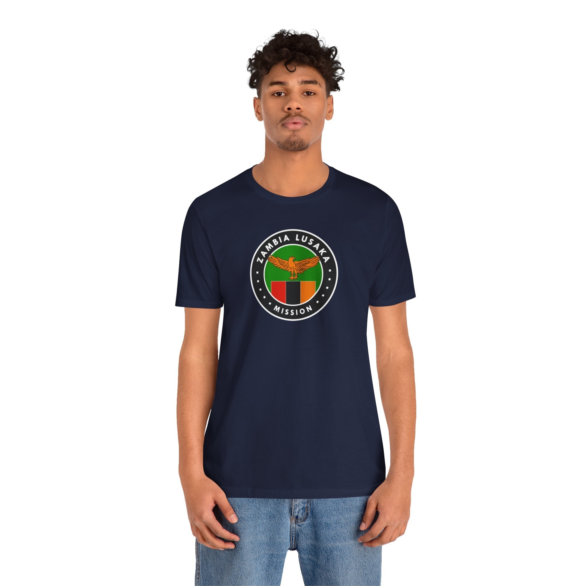 Zambia Lusaka Mission Flag Logo (Black Border) T-shirt - Latter-Day Saint LDS Missionary Gift - Book of Mormon