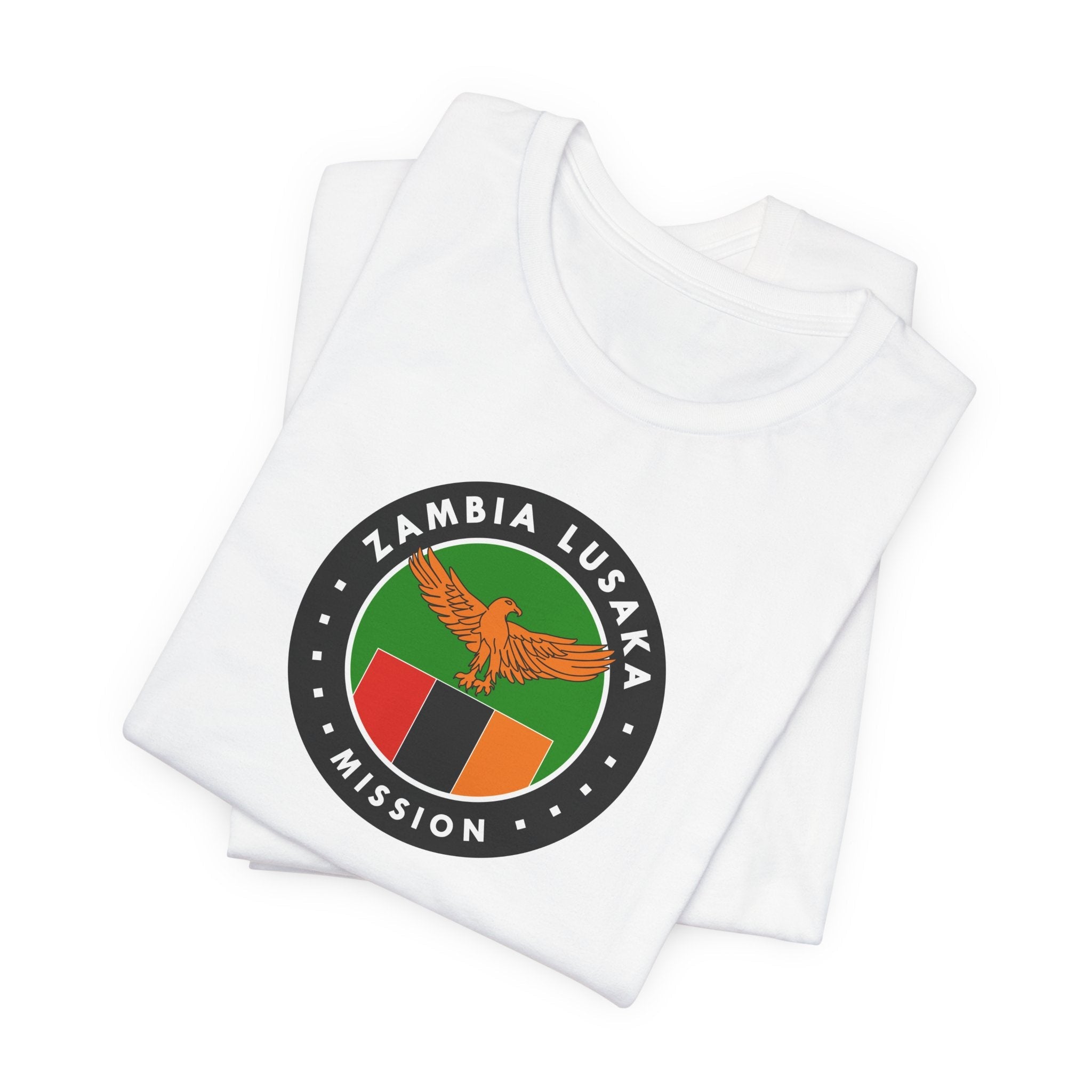 Zambia Lusaka Mission Flag Logo (Black Border) T-shirt - Latter-Day Saint LDS Missionary Gift - Book of Mormon