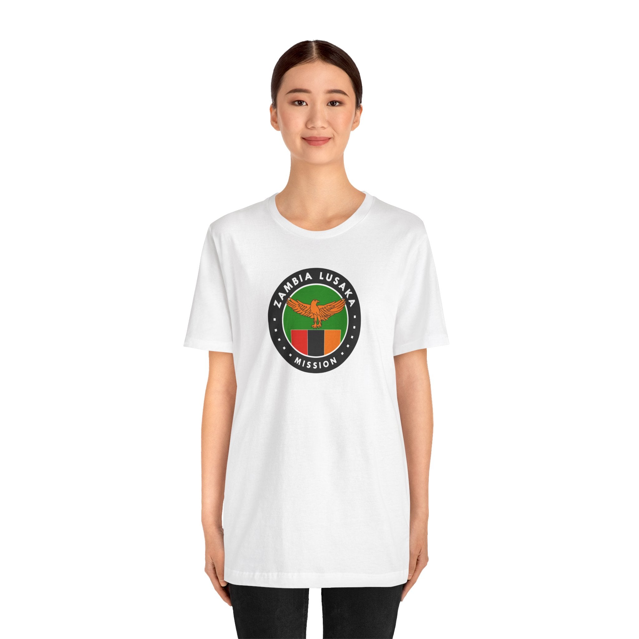 Zambia Lusaka Mission Flag Logo (Black Border) T-shirt - Latter-Day Saint LDS Missionary Gift - Book of Mormon