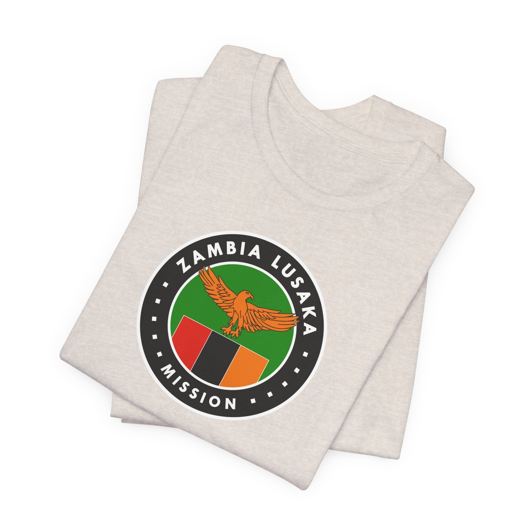 Zambia Lusaka Mission Flag Logo (Black Border) T-shirt - Latter-Day Saint LDS Missionary Gift - Book of Mormon