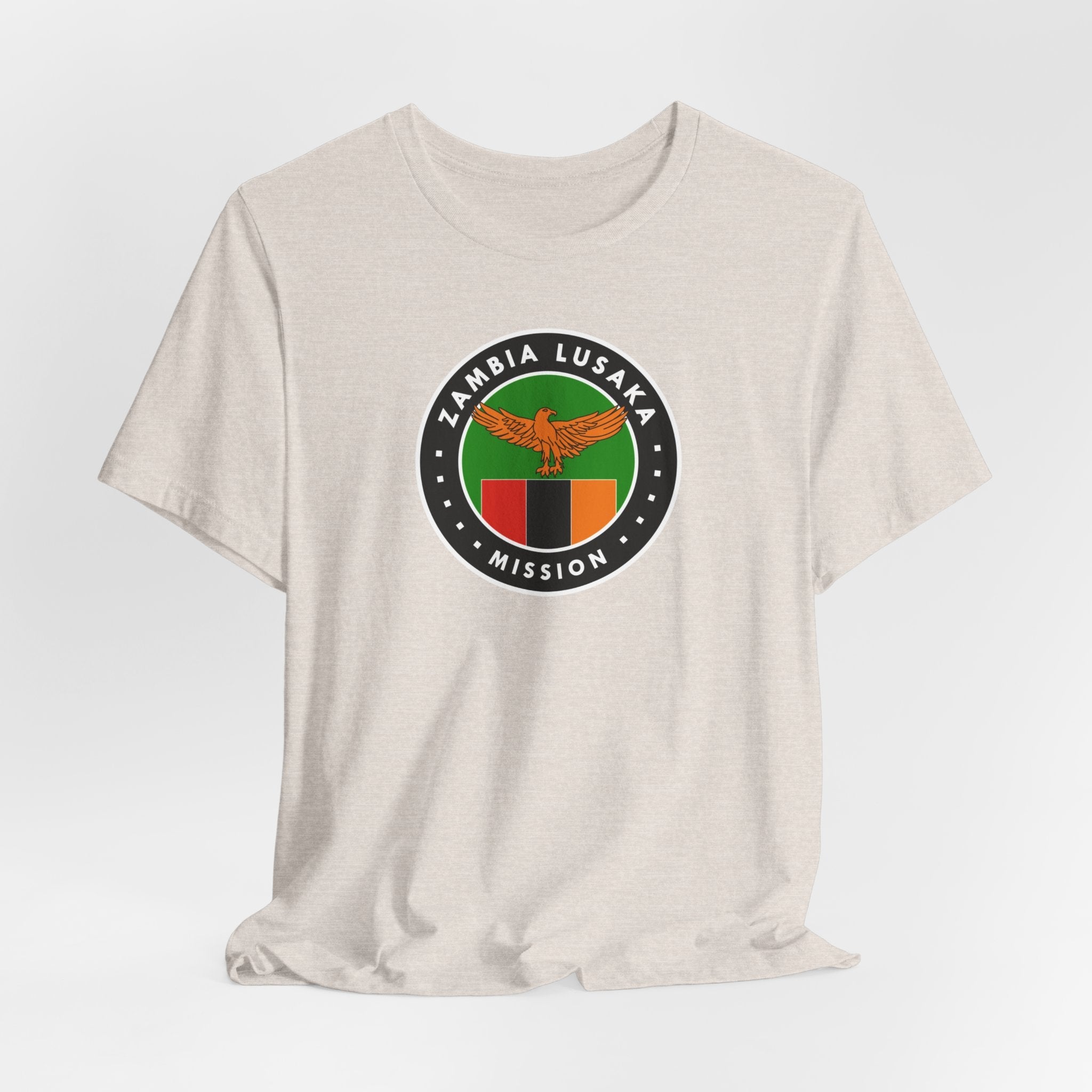 Zambia Lusaka Mission Flag Logo (Black Border) T-shirt - Latter-Day Saint LDS Missionary Gift - Book of Mormon