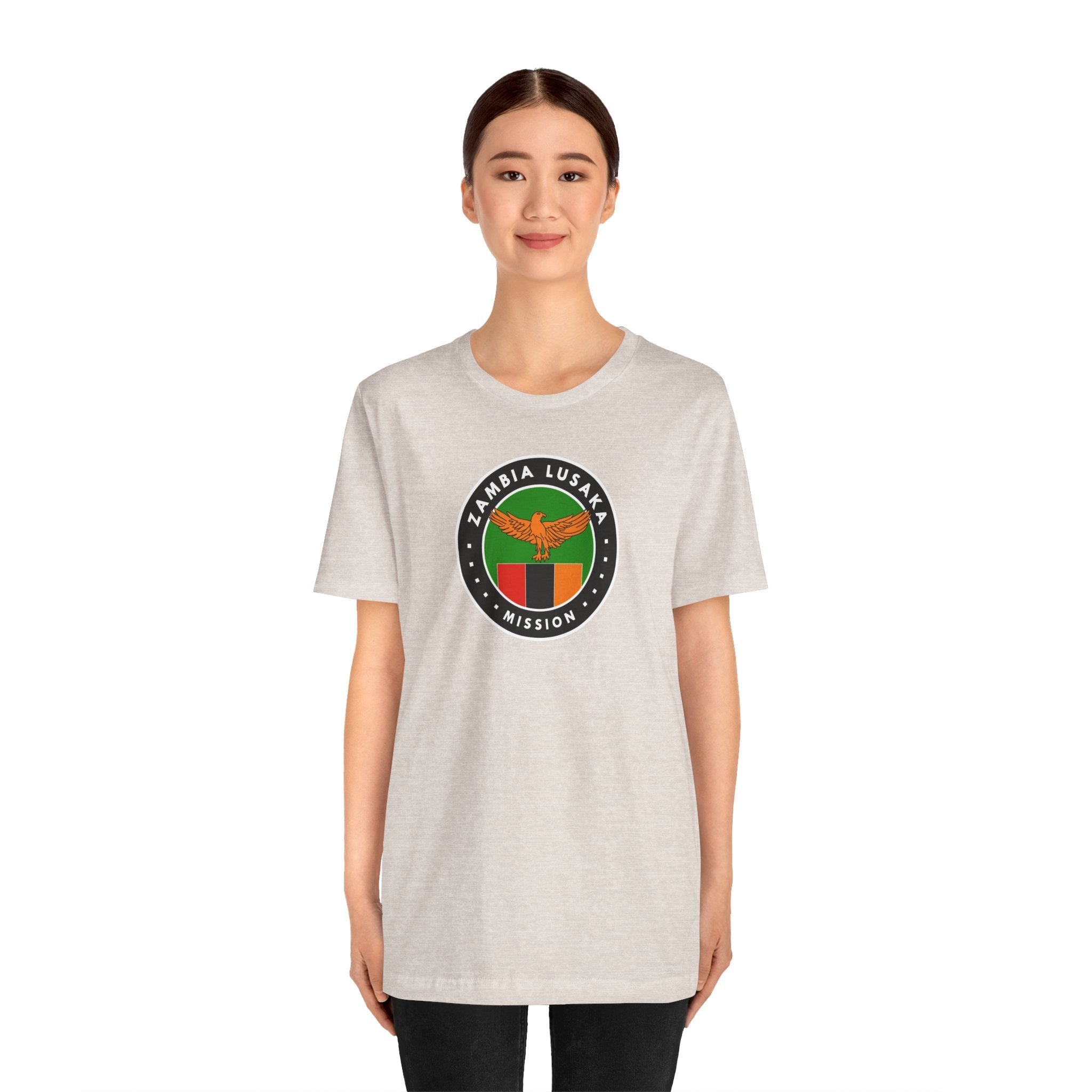 Zambia Lusaka Mission Flag Logo (Black Border) T-shirt - Latter-Day Saint LDS Missionary Gift - Book of Mormon