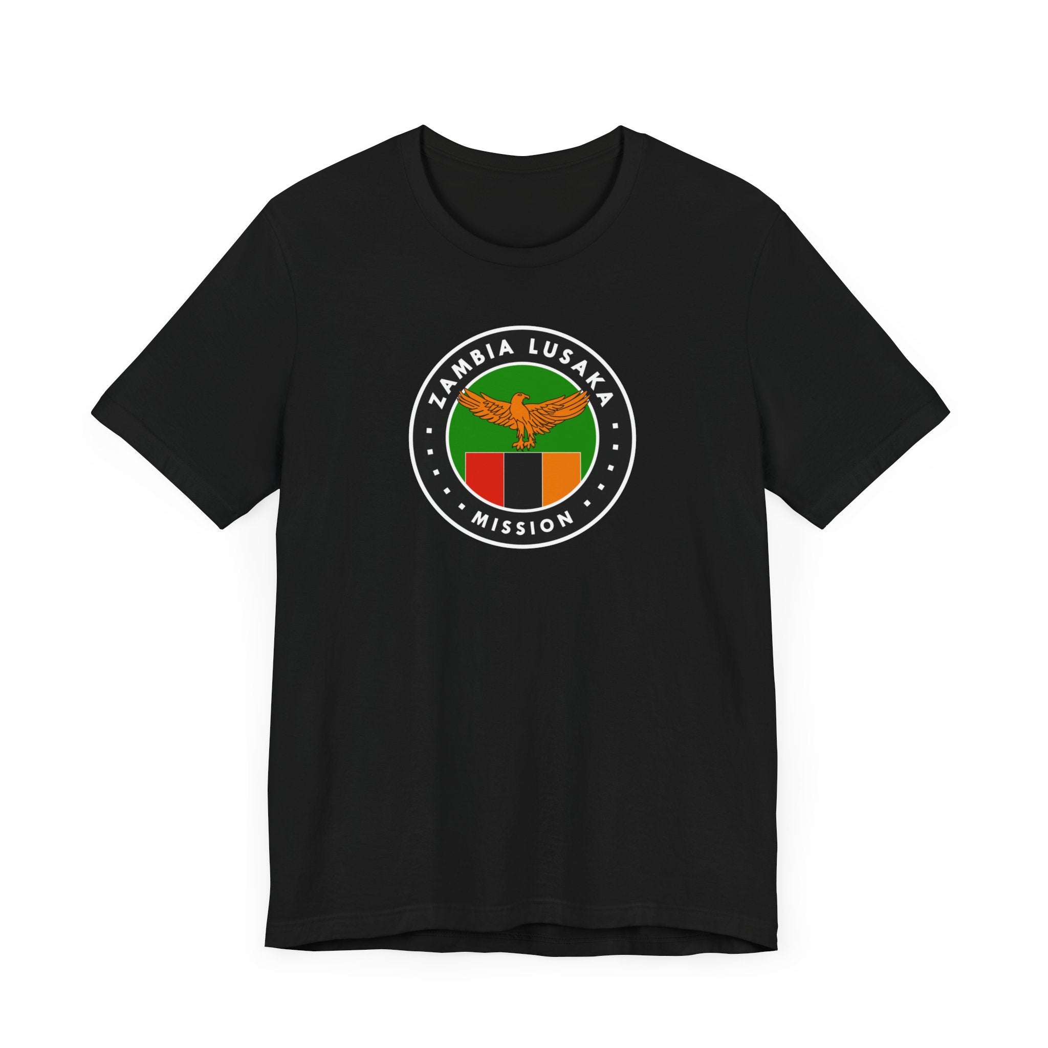Zambia Lusaka Mission Flag Logo (Black Border) T-shirt - Latter-Day Saint LDS Missionary Gift - Book of Mormon