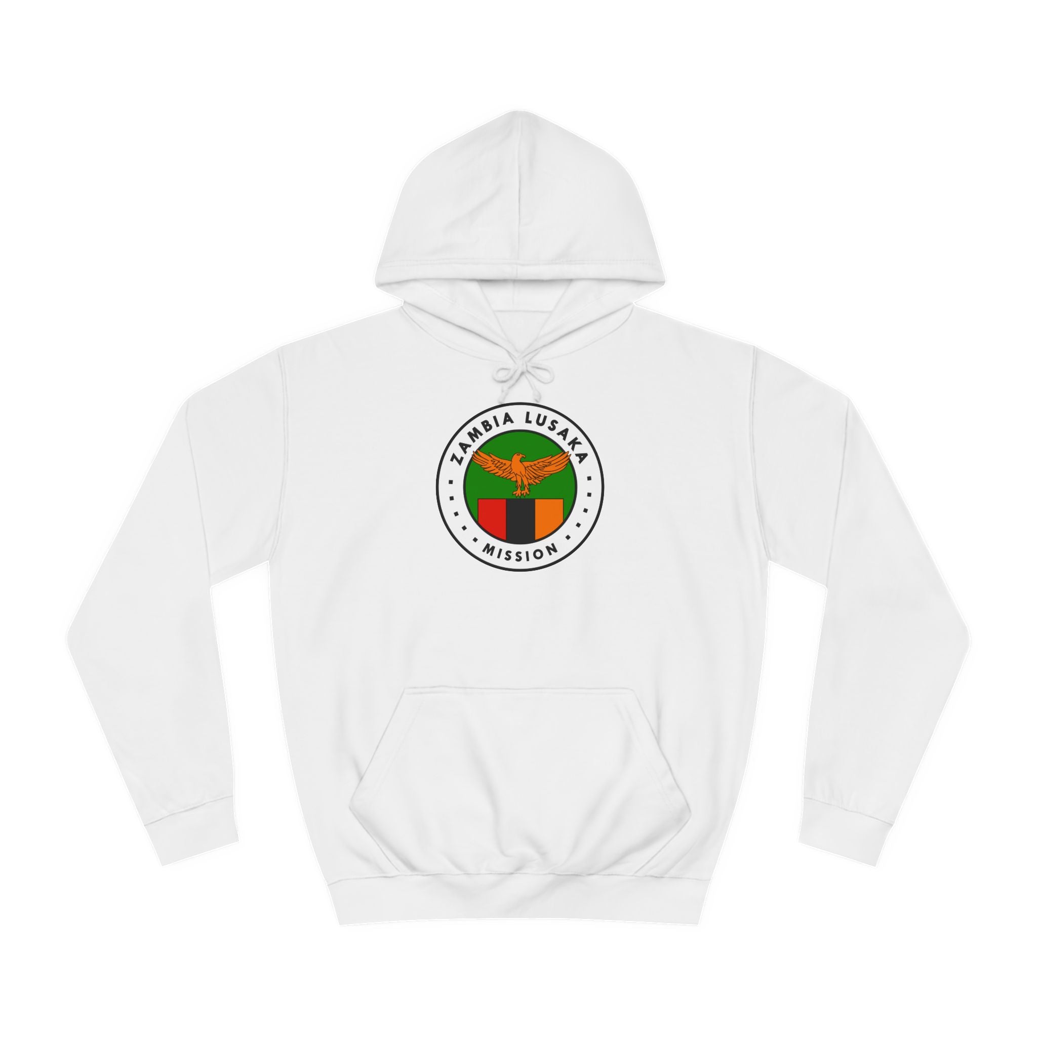 Zambia Lusaka Mission Flag Logo (White Border) College Hoodie - Latter-Day Saint LDS Missionary Gift - Book of Mormon