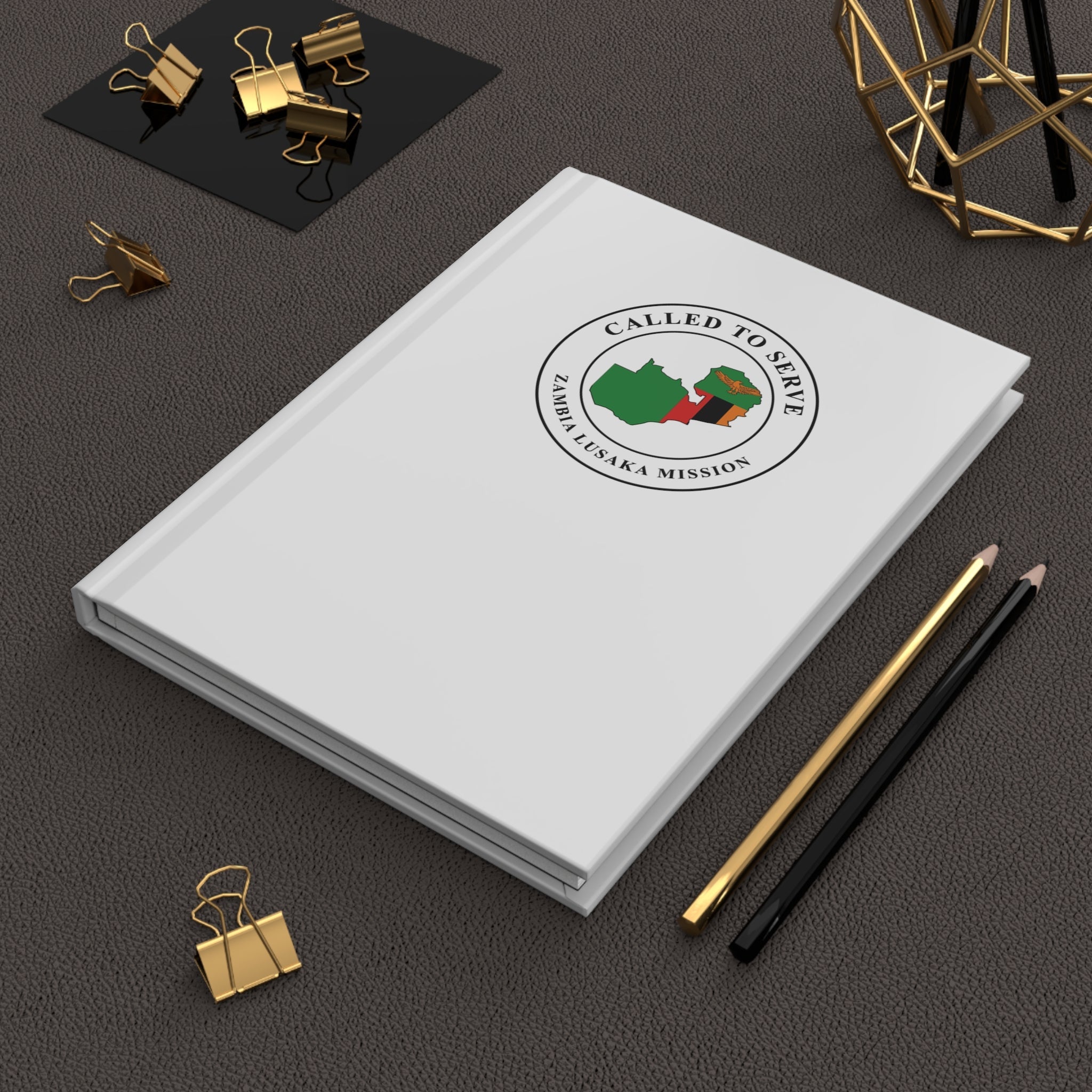 Zambia Lusaka Mission Flag Map Called to Serve White Hardcover Journal Matte - Latter-Day Saint LDS Missionary Gift - Book of Mormon