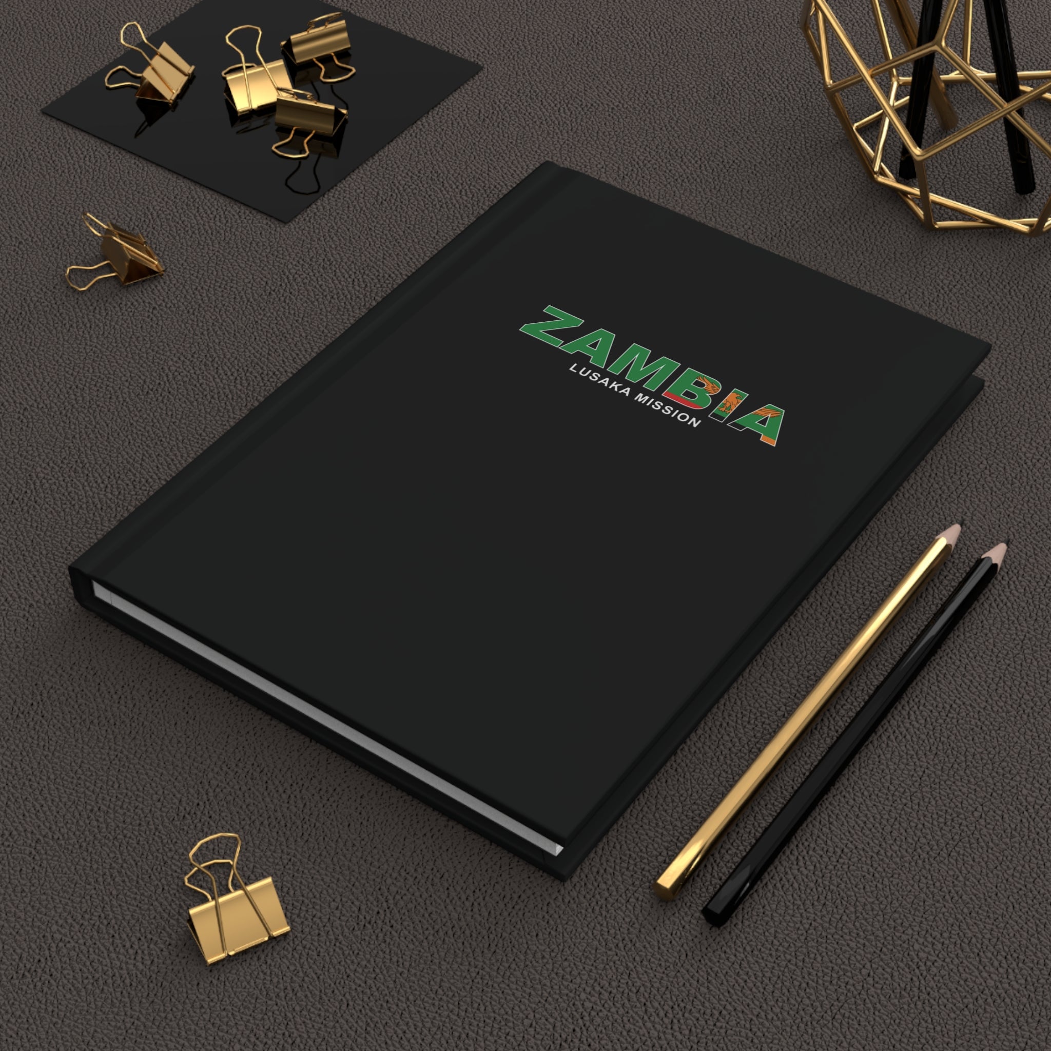Zambia Lusaka Mission Flag Title Black Hardcover Journal Matte - Latter-Day Saint LDS Missionary Gift - Book of Mormon