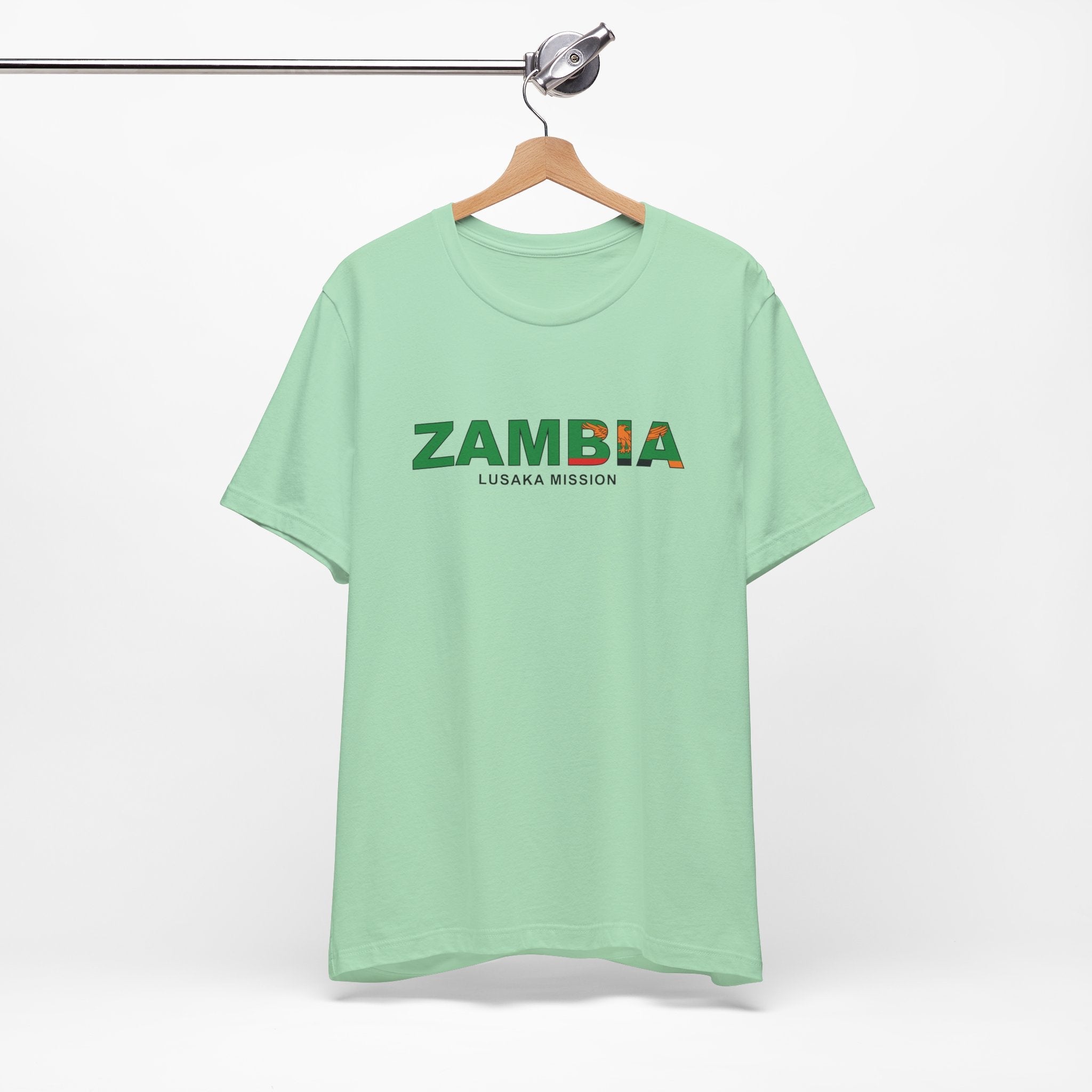 Zambia Lusaka Mission Flag Title T-shirt - Latter-Day Saint LDS Missionary Gift - Book of Mormon
