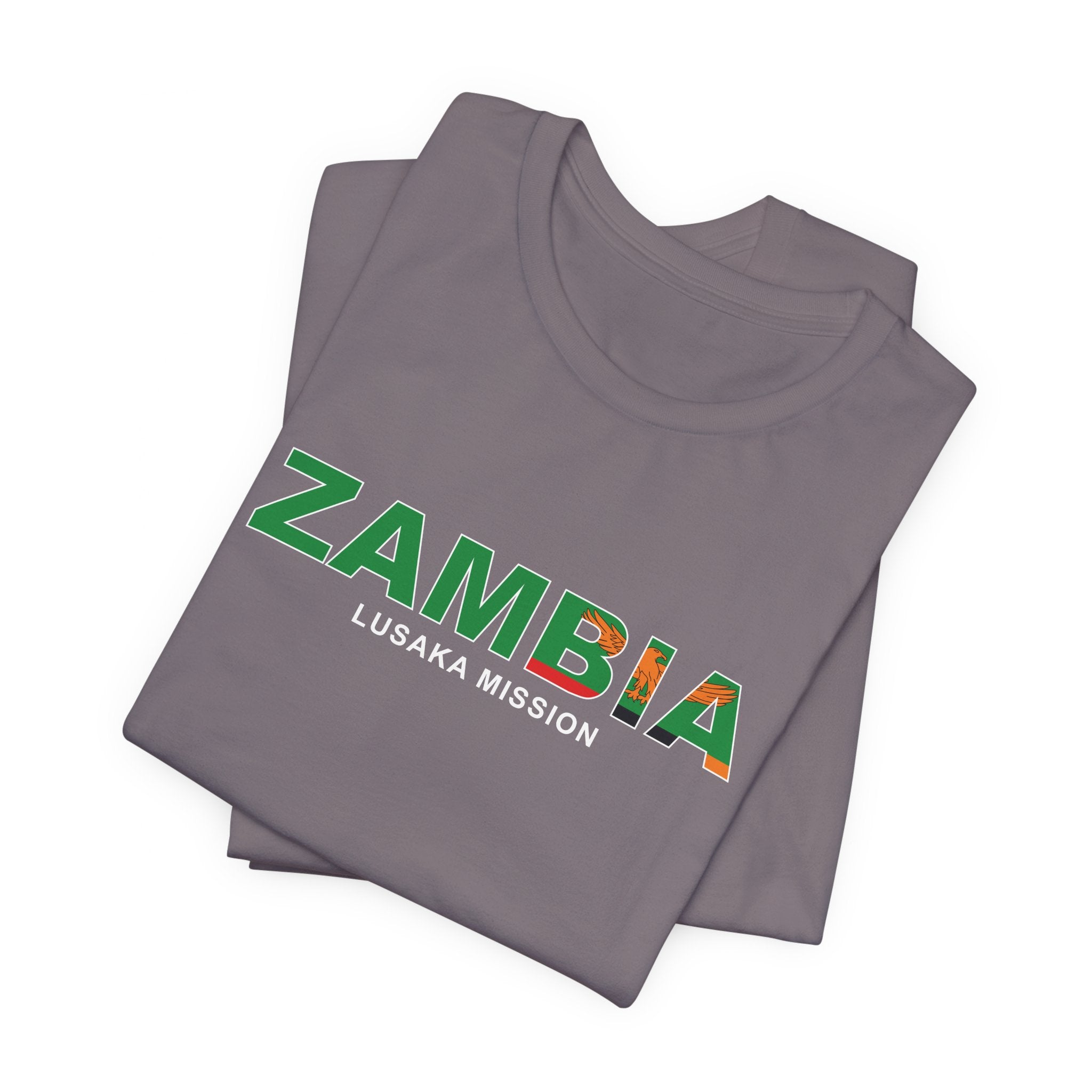 Zambia Lusaka Mission Flag Title T-shirt - Latter-Day Saint LDS Missionary Gift - Book of Mormon