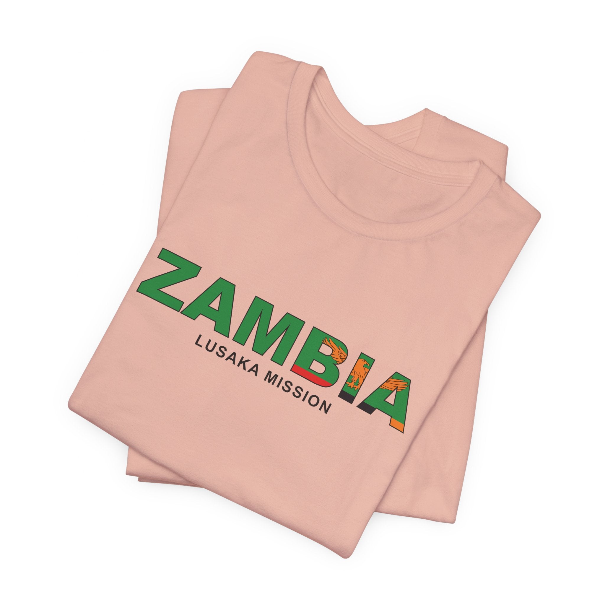 Zambia Lusaka Mission Flag Title T-shirt - Latter-Day Saint LDS Missionary Gift - Book of Mormon