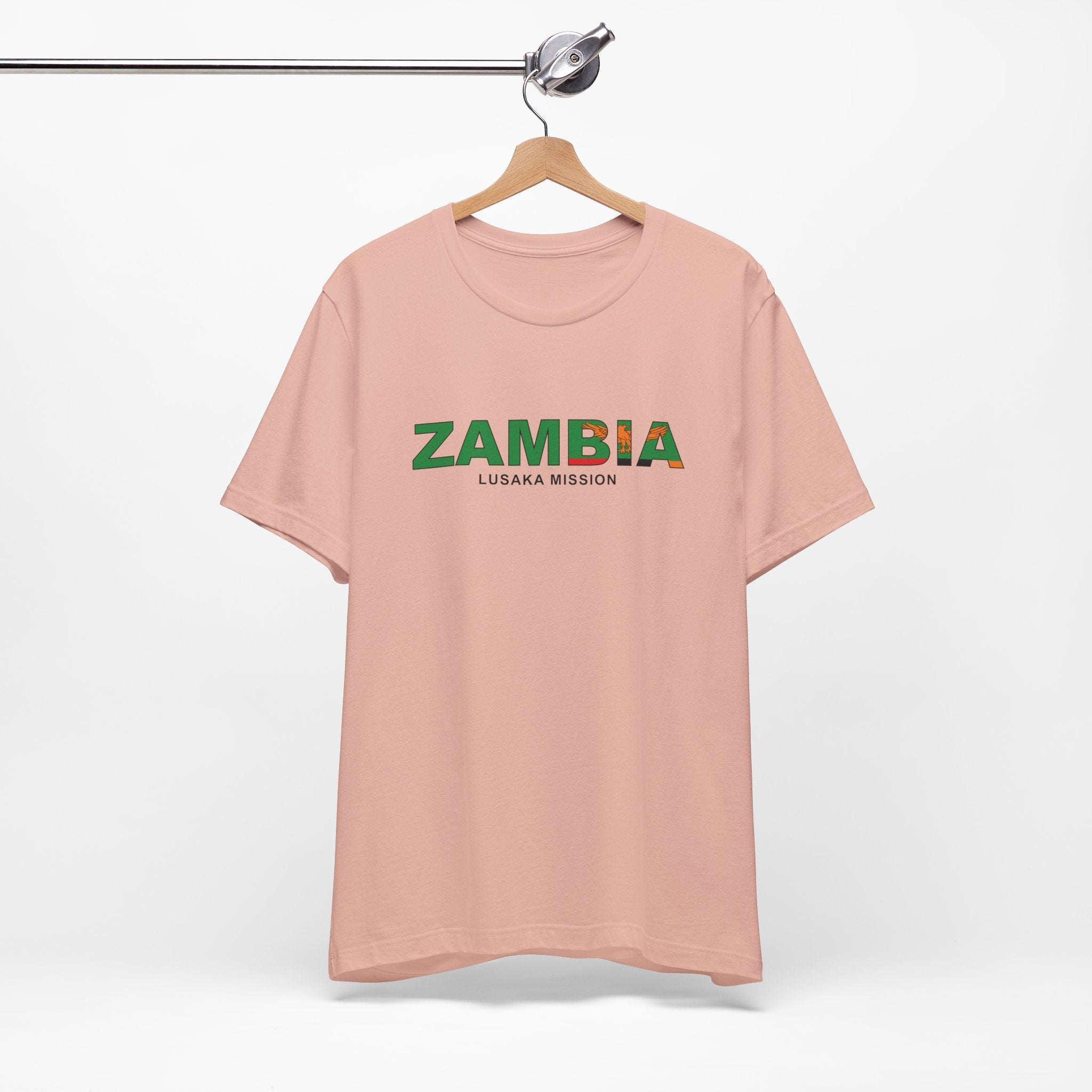 Zambia Lusaka Mission Flag Title T-shirt - Latter-Day Saint LDS Missionary Gift - Book of Mormon