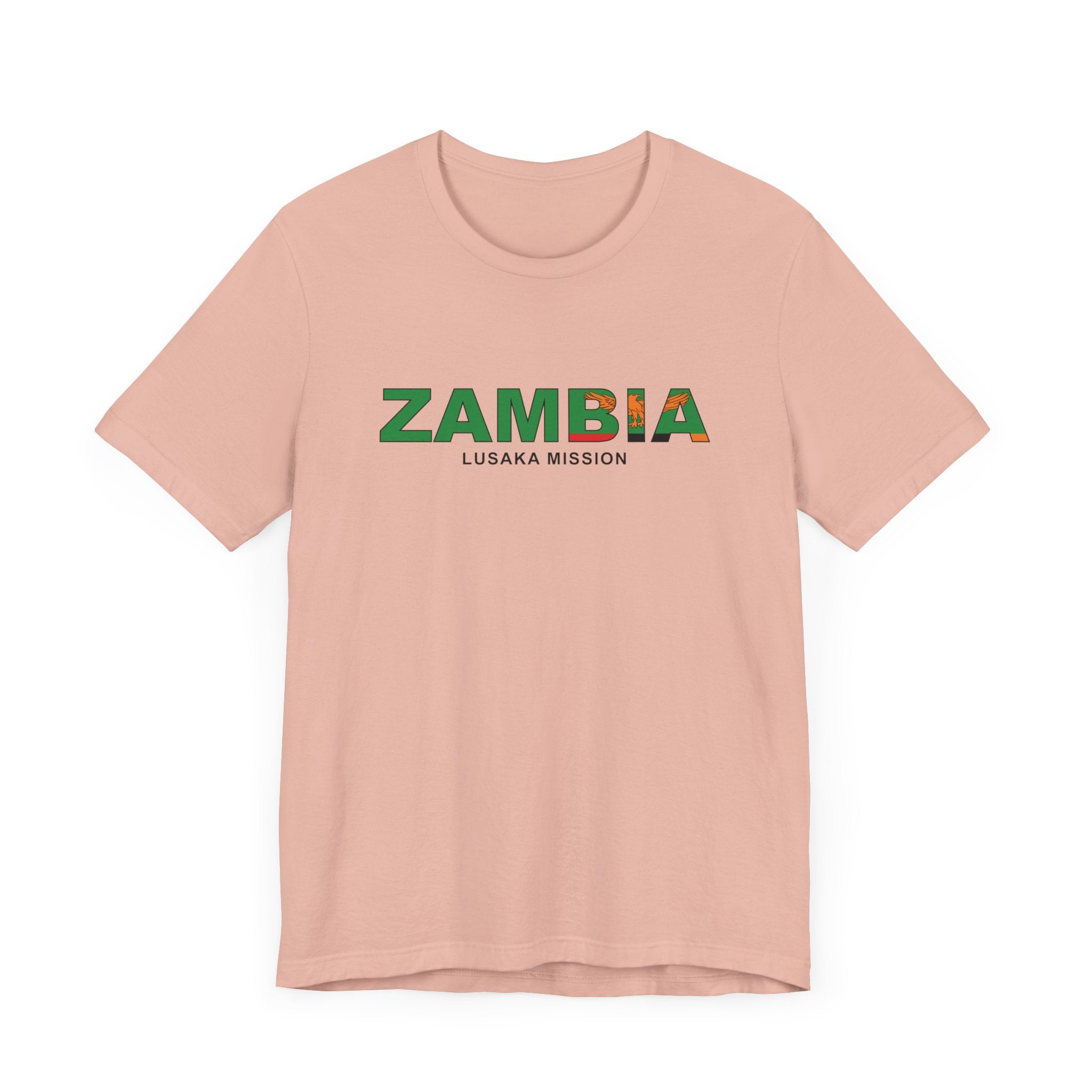 Zambia Lusaka Mission Flag Title T-shirt - Latter-Day Saint LDS Missionary Gift - Book of Mormon