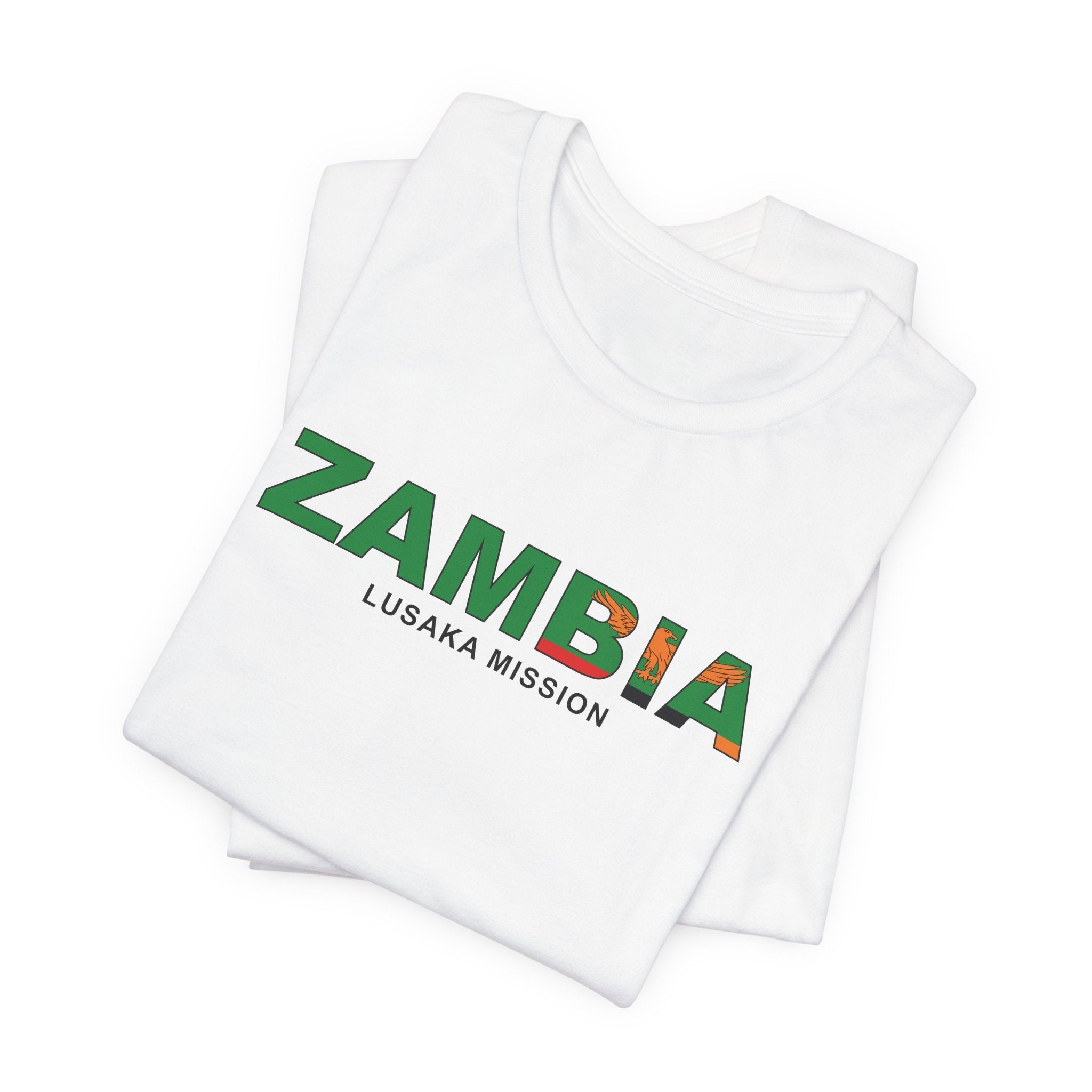 Zambia Lusaka Mission Flag Title T-shirt - Latter-Day Saint LDS Missionary Gift - Book of Mormon