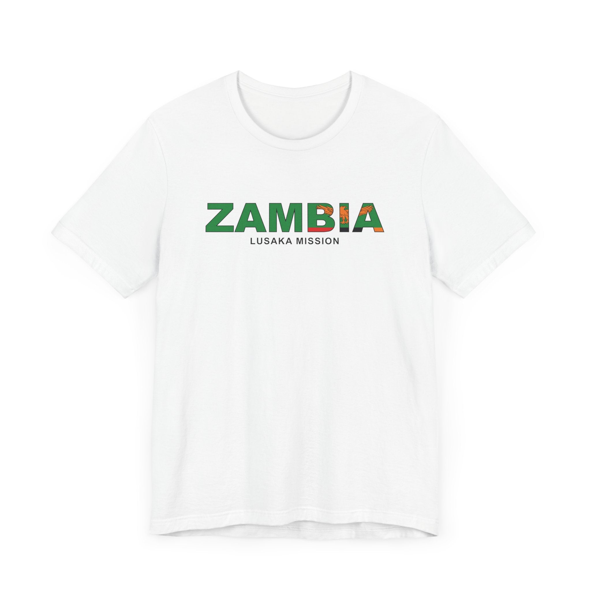 Zambia Lusaka Mission Flag Title T-shirt - Latter-Day Saint LDS Missionary Gift - Book of Mormon