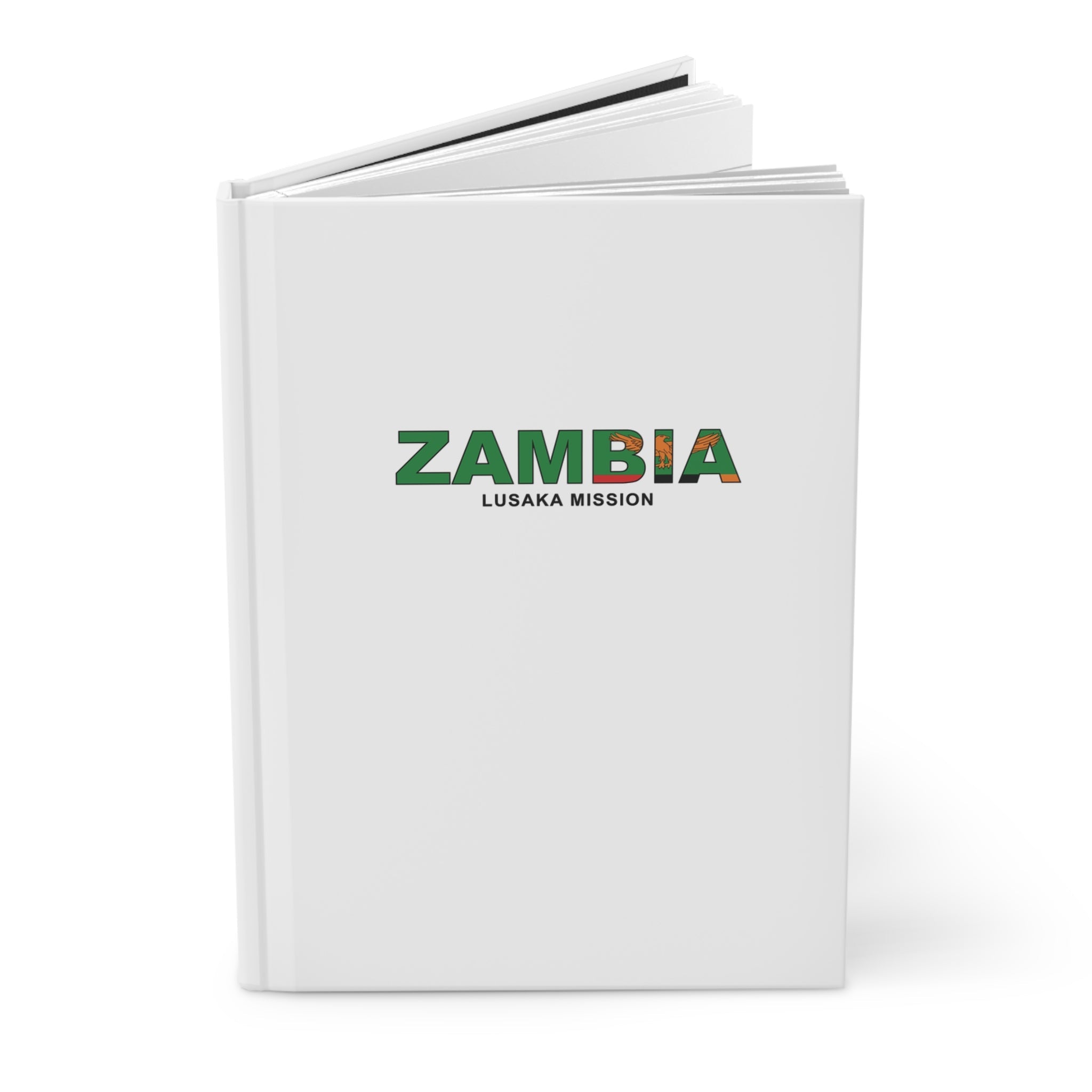 Zambia Lusaka Mission Flag Title White Hardcover Journal Matte - Latter-Day Saint LDS Missionary Gift - Book of Mormon