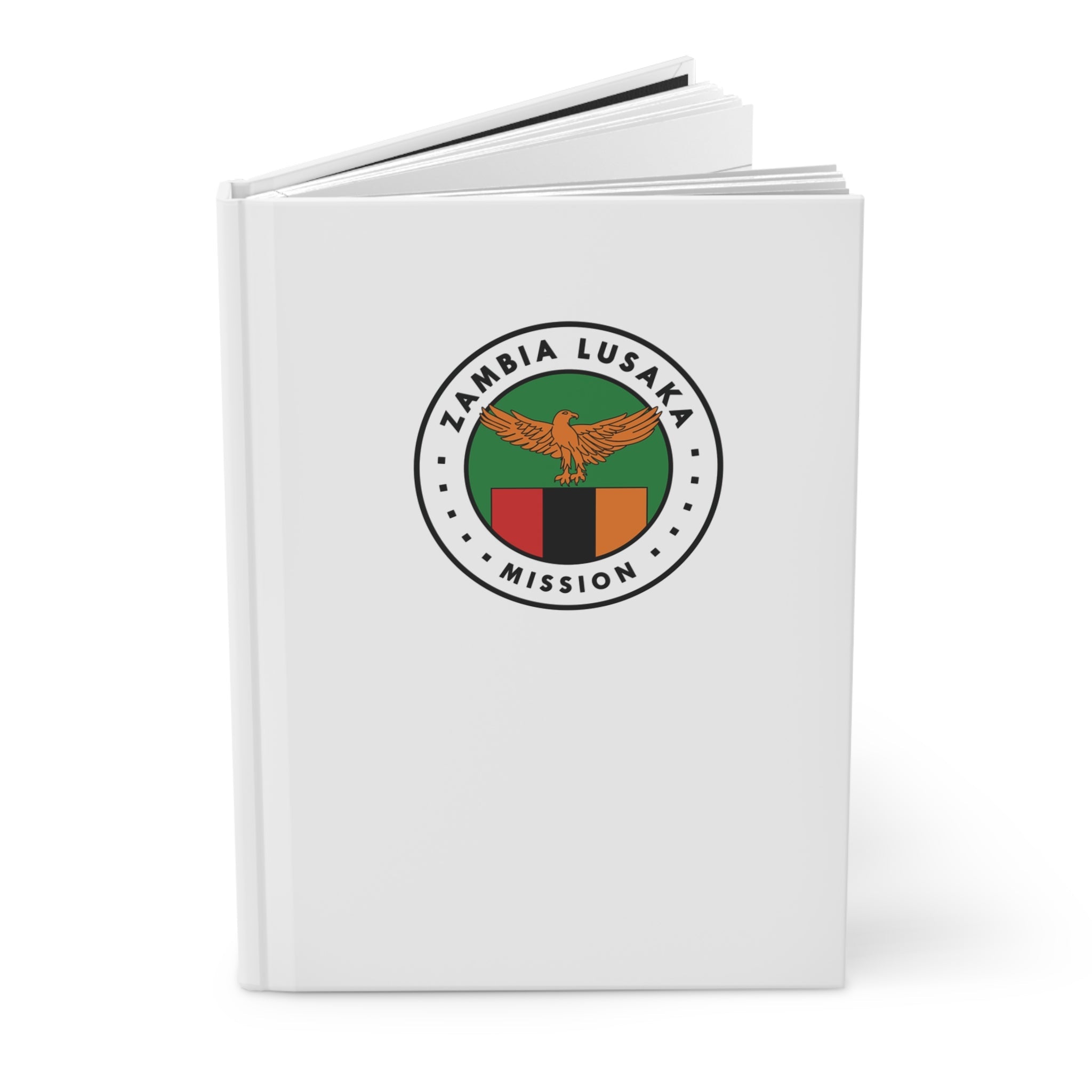 Zambia Lusaka Mission Logo Design White Hardcover Journal Matte - Latter-Day Saint LDS Missionary Gift - Book of Mormon