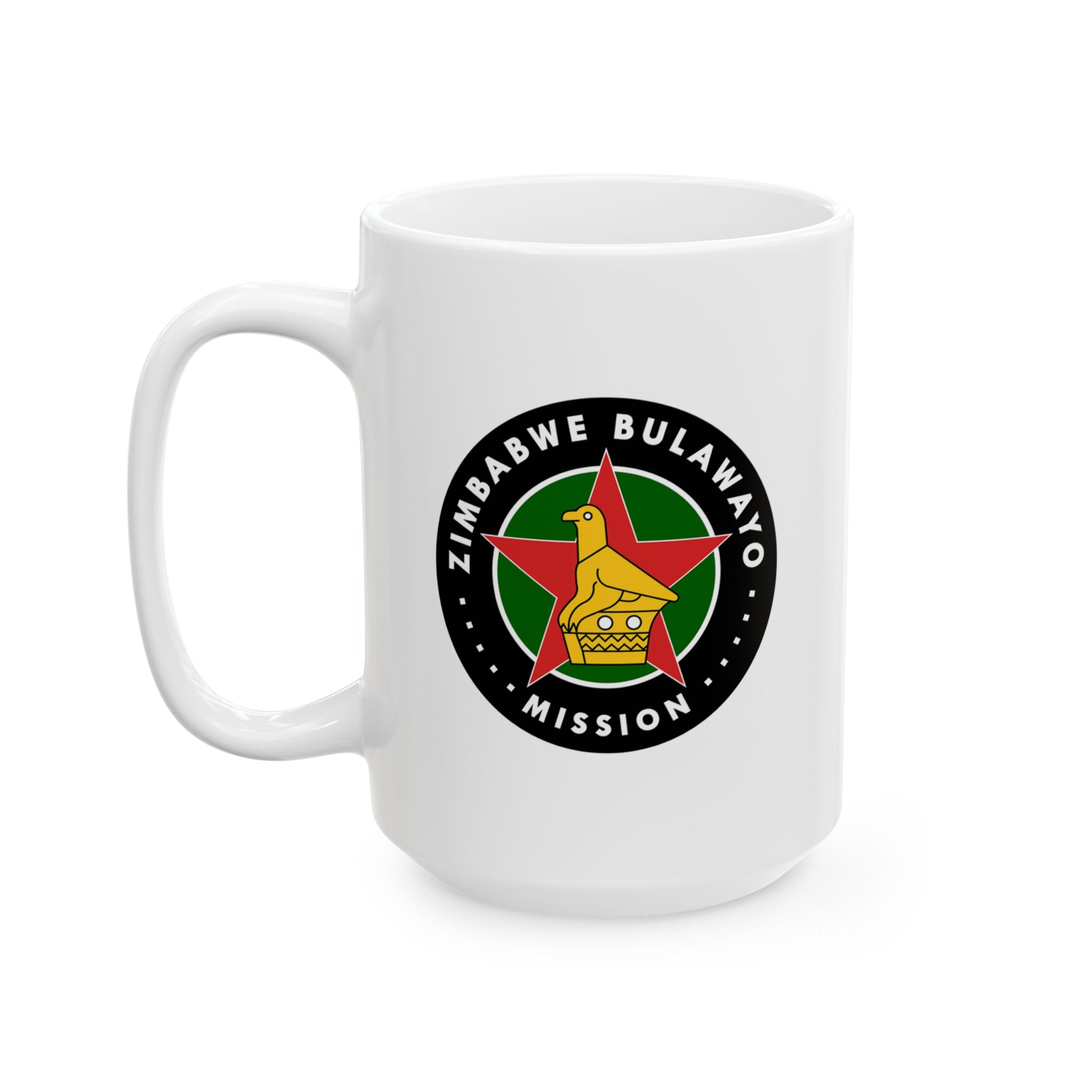 Zimbabwe Bulawayo Mission Circular Flag White Ceramic Mug - Mission Wishlist - LDS Missionary Gift Store
