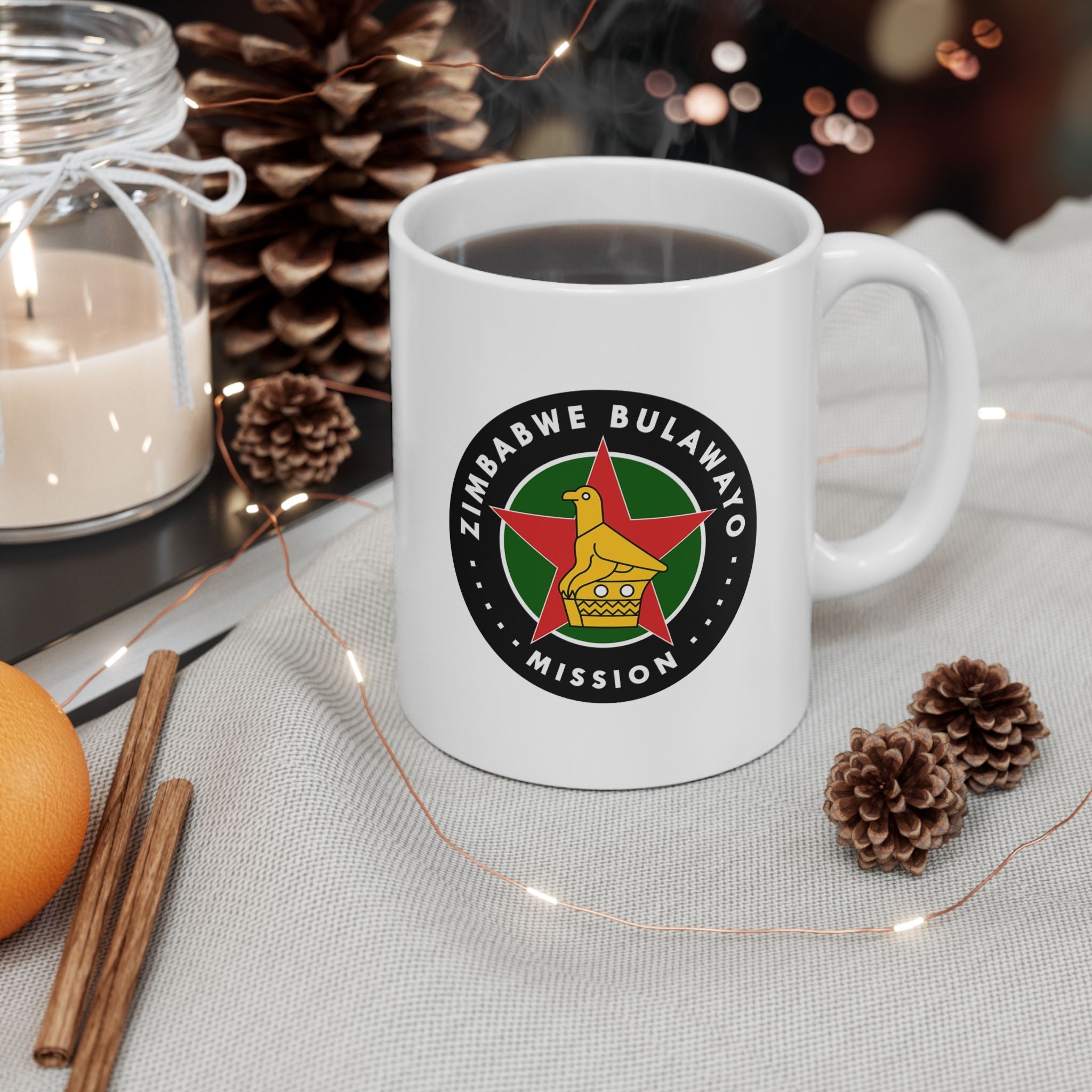 Zimbabwe Bulawayo Mission Circular Flag White Ceramic Mug - Mission Wishlist - LDS Missionary Gift Store
