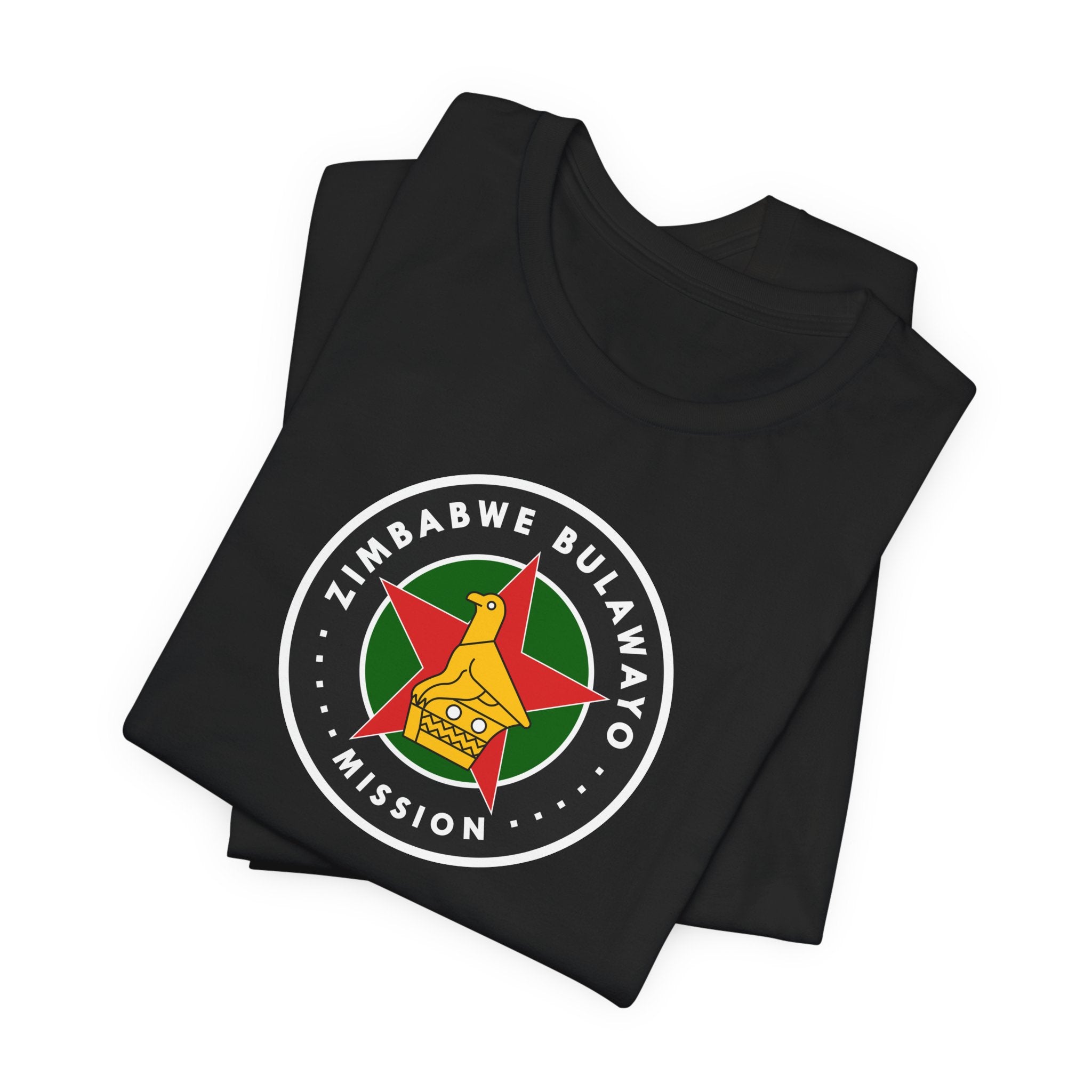 Zimbabwe Bulawayo Mission Flag Logo (Black Border) T-shirt - Mission Wishlist - LDS Missionary Gift Store