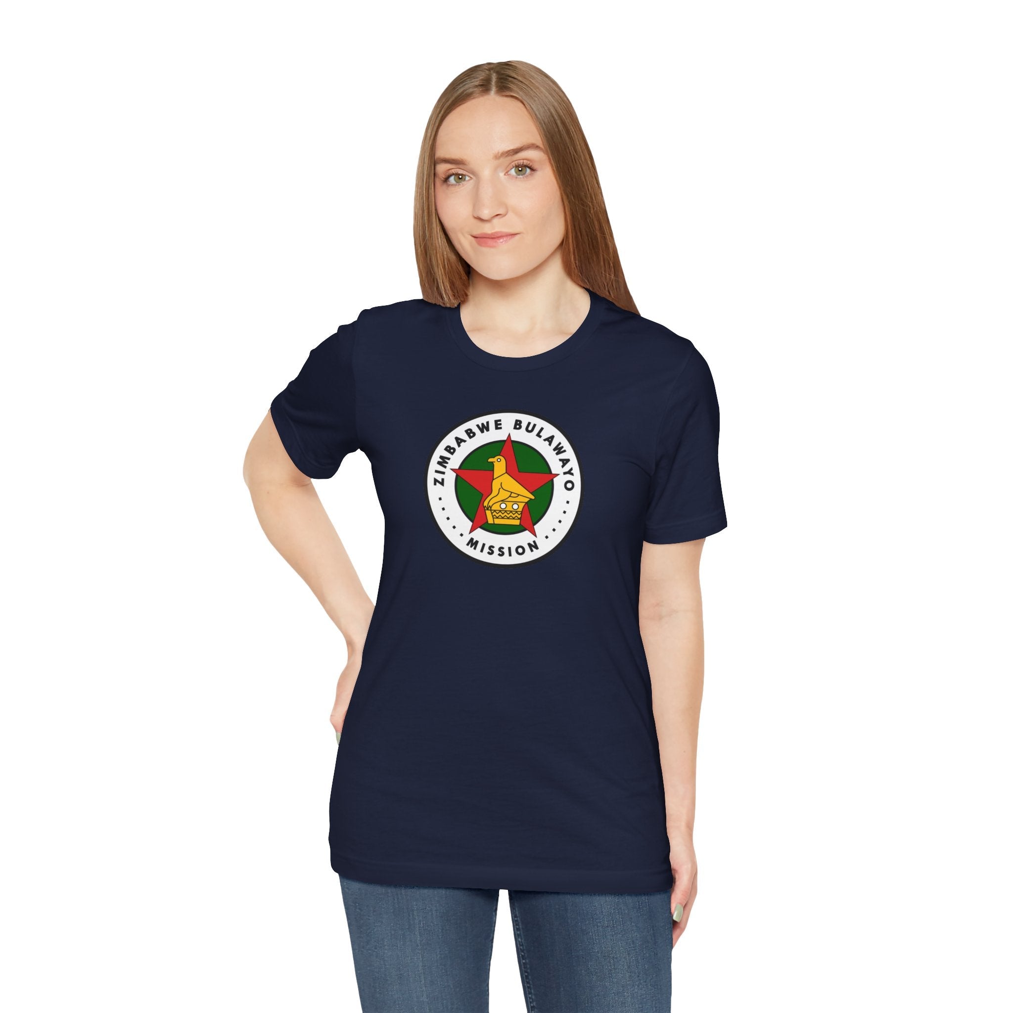 Zimbabwe Bulawayo Mission Flag Logo (White Border) T-shirt - Mission Wishlist - LDS Missionary Gift Store