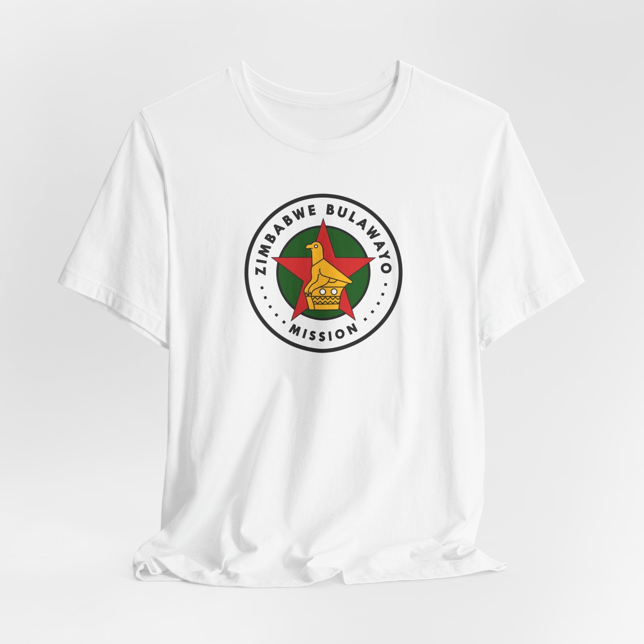 Zimbabwe Bulawayo Mission Flag Logo (White Border) T-shirt - Mission Wishlist - LDS Missionary Gift Store