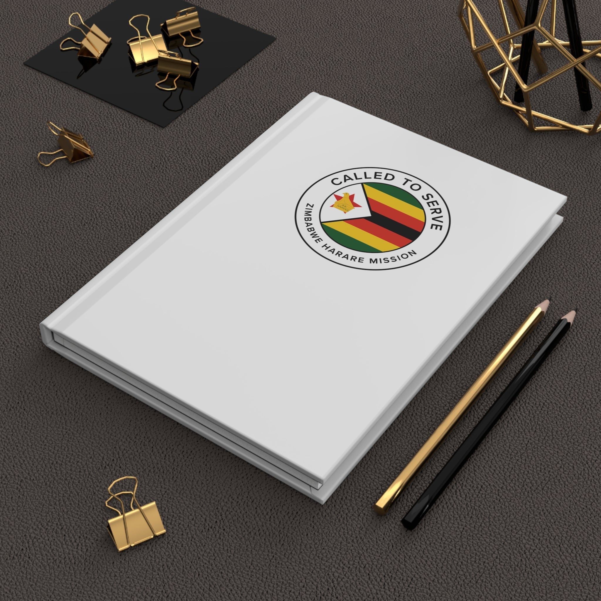 Zimbabwe Harare Mission Circle Flag Called to Serve White Hardcover Journal Matte - Mission Wishlist - LDS Missionary Gift Store