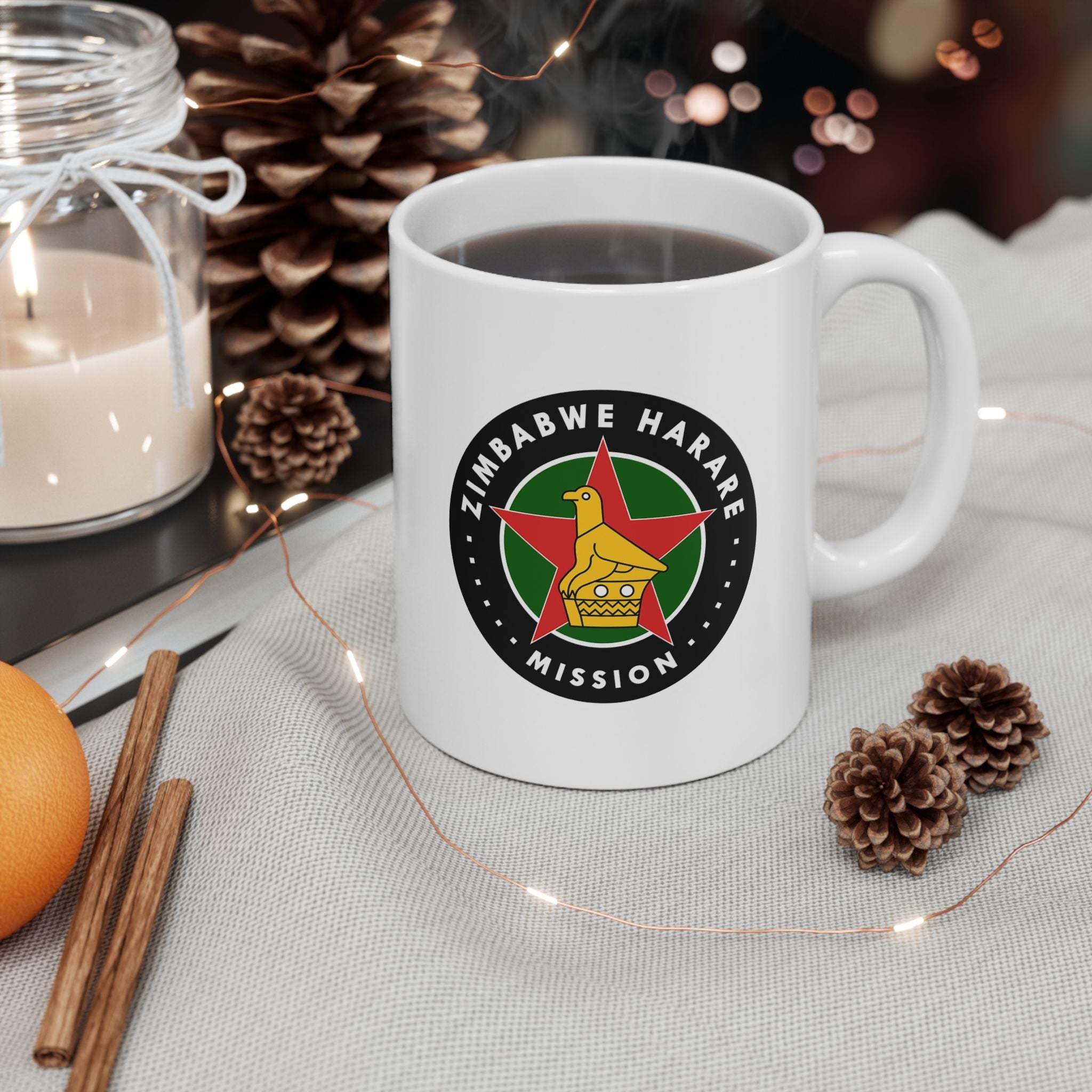 Zimbabwe Harare Mission Circular Flag White Ceramic Mug - Mission Wishlist - LDS Missionary Gift Store