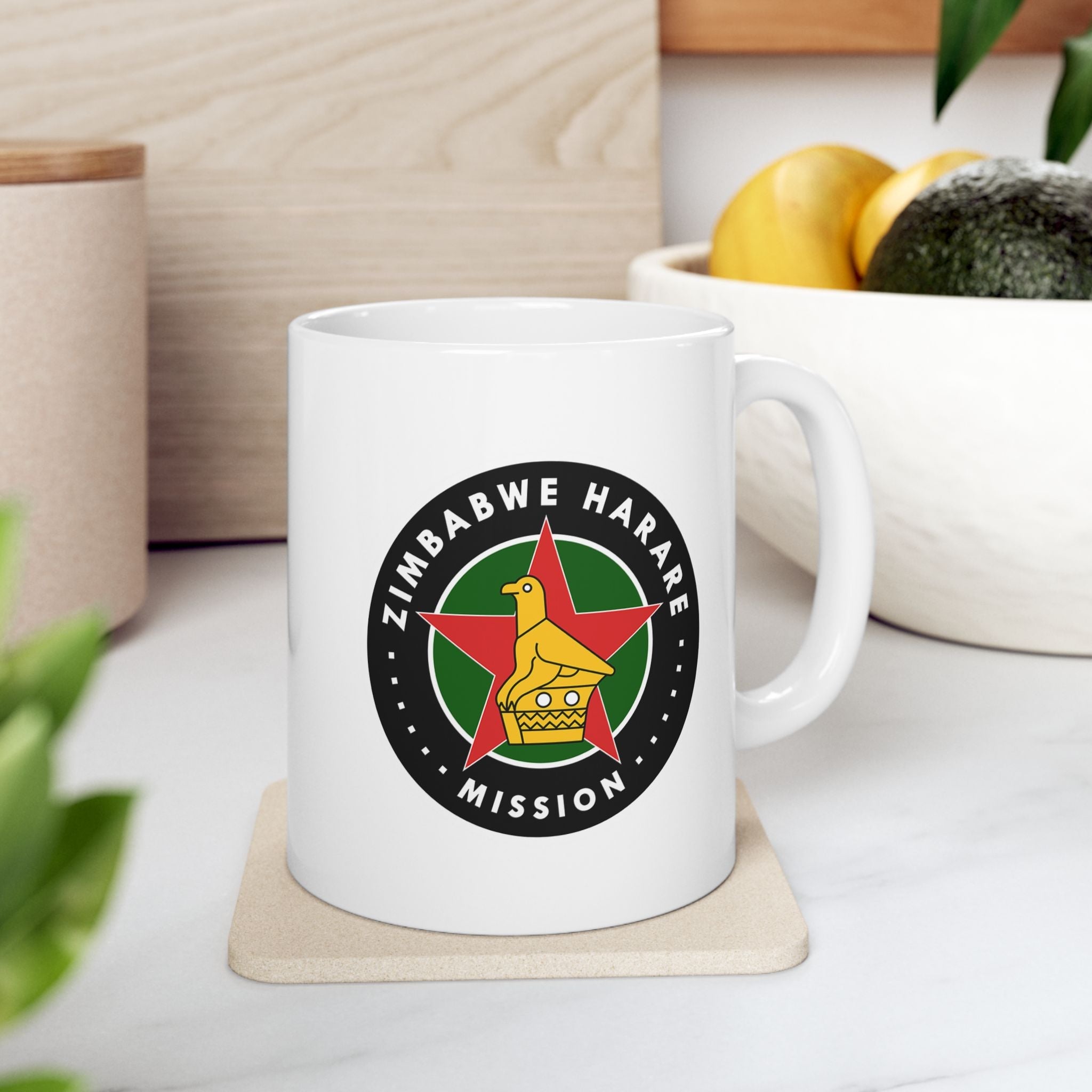 Zimbabwe Harare Mission Circular Flag White Ceramic Mug - Mission Wishlist - LDS Missionary Gift Store