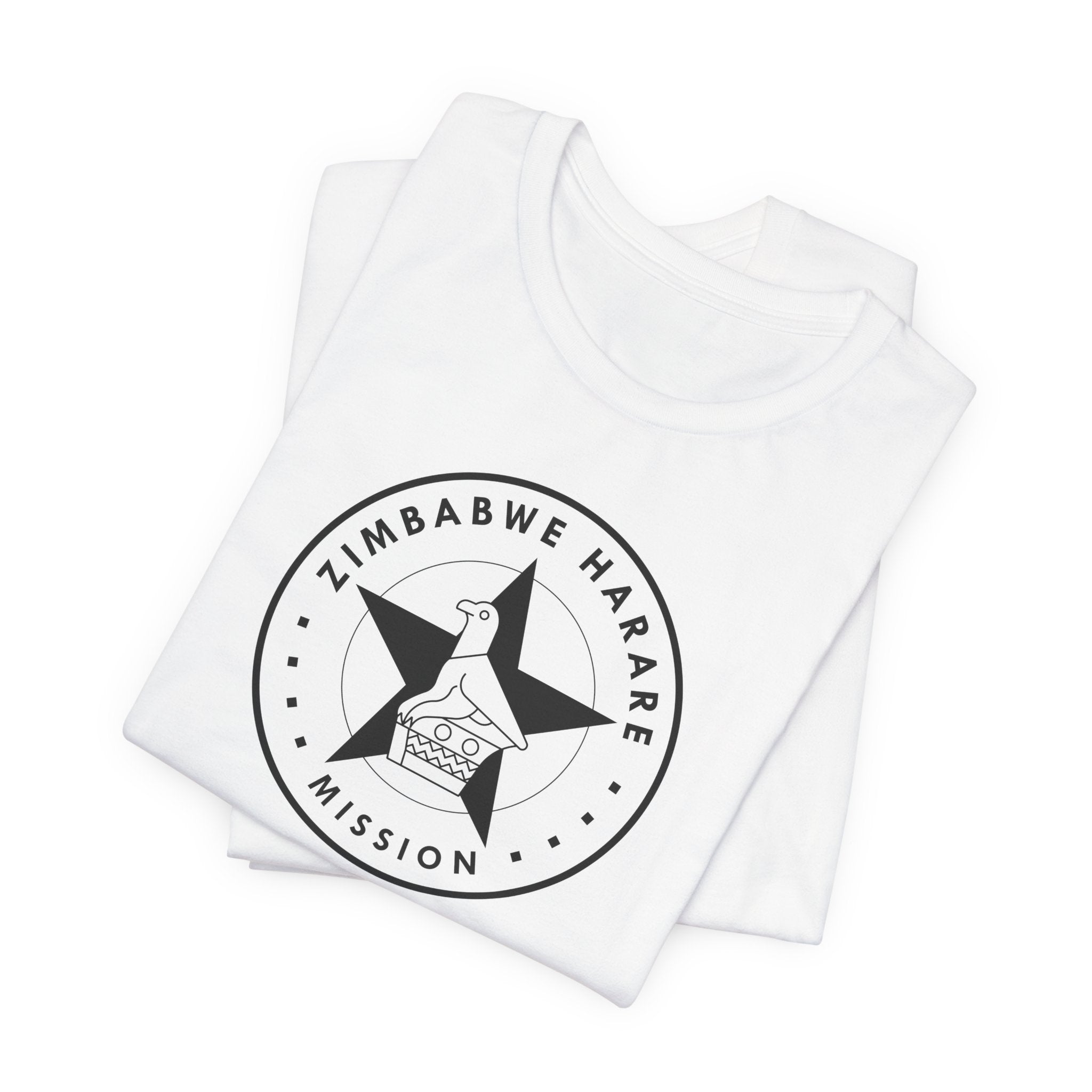 Zimbabwe Harare Mission Circular Monochrome Logo T-Shirt - Mission Wishlist - LDS Missionary Gift Store