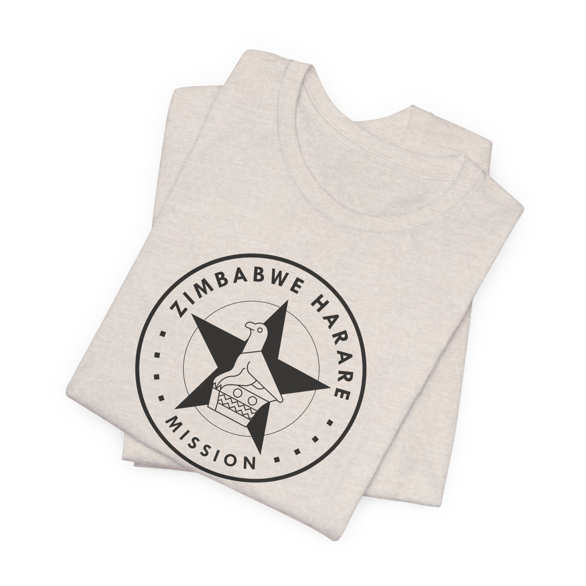 Zimbabwe Harare Mission Circular Monochrome Logo T-Shirt - Mission Wishlist - LDS Missionary Gift Store